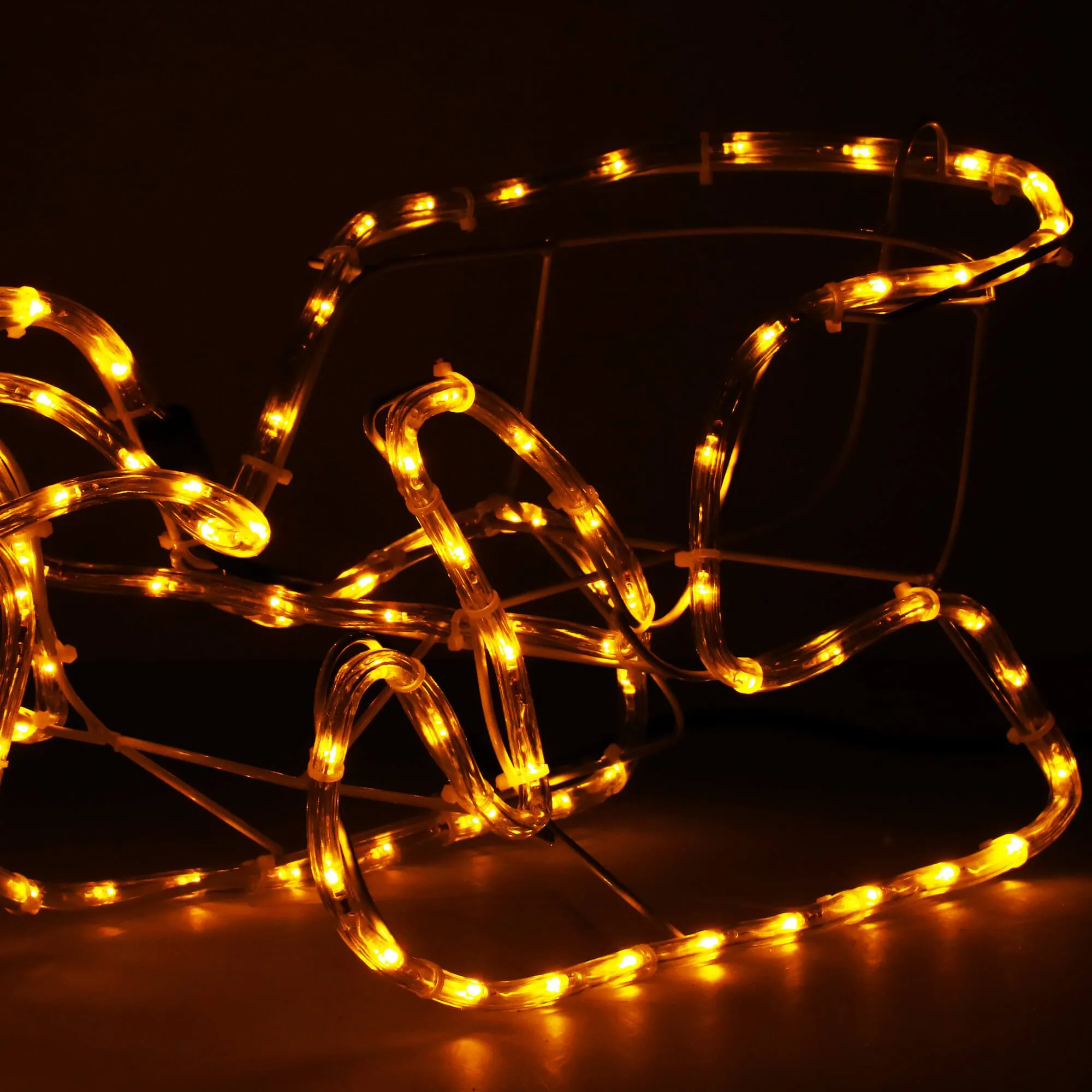 springos svjetlosni jelen s saonicama , 192 led, toplo bijela - slika 3
