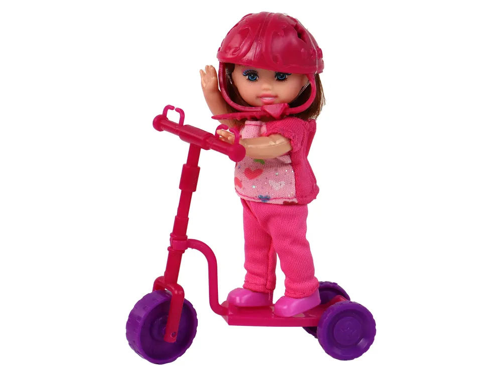set lutaka lucy s romobilom, skateboardom i kacigama ljubičasti - slika 3