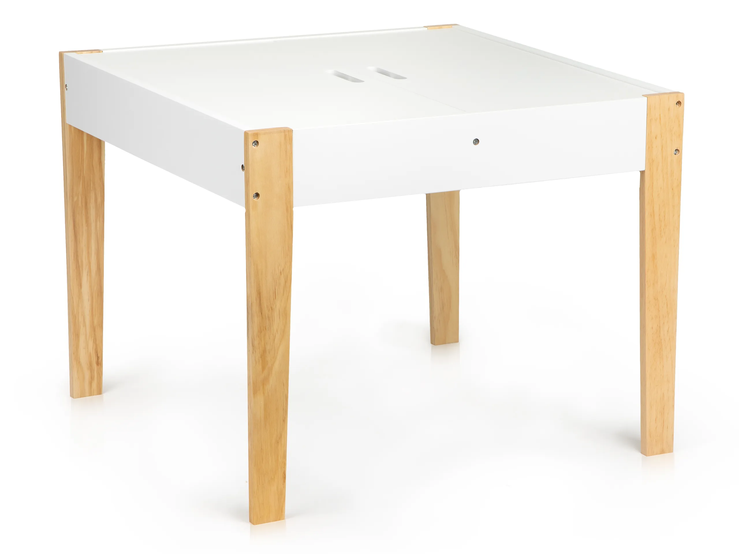 ecotoys set dječjeg stola sa stolicama bijeli - slika 4