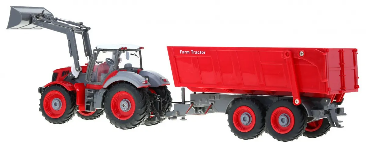 traktor s prikolicom crveni na daljinsko upravljanje - slika 4