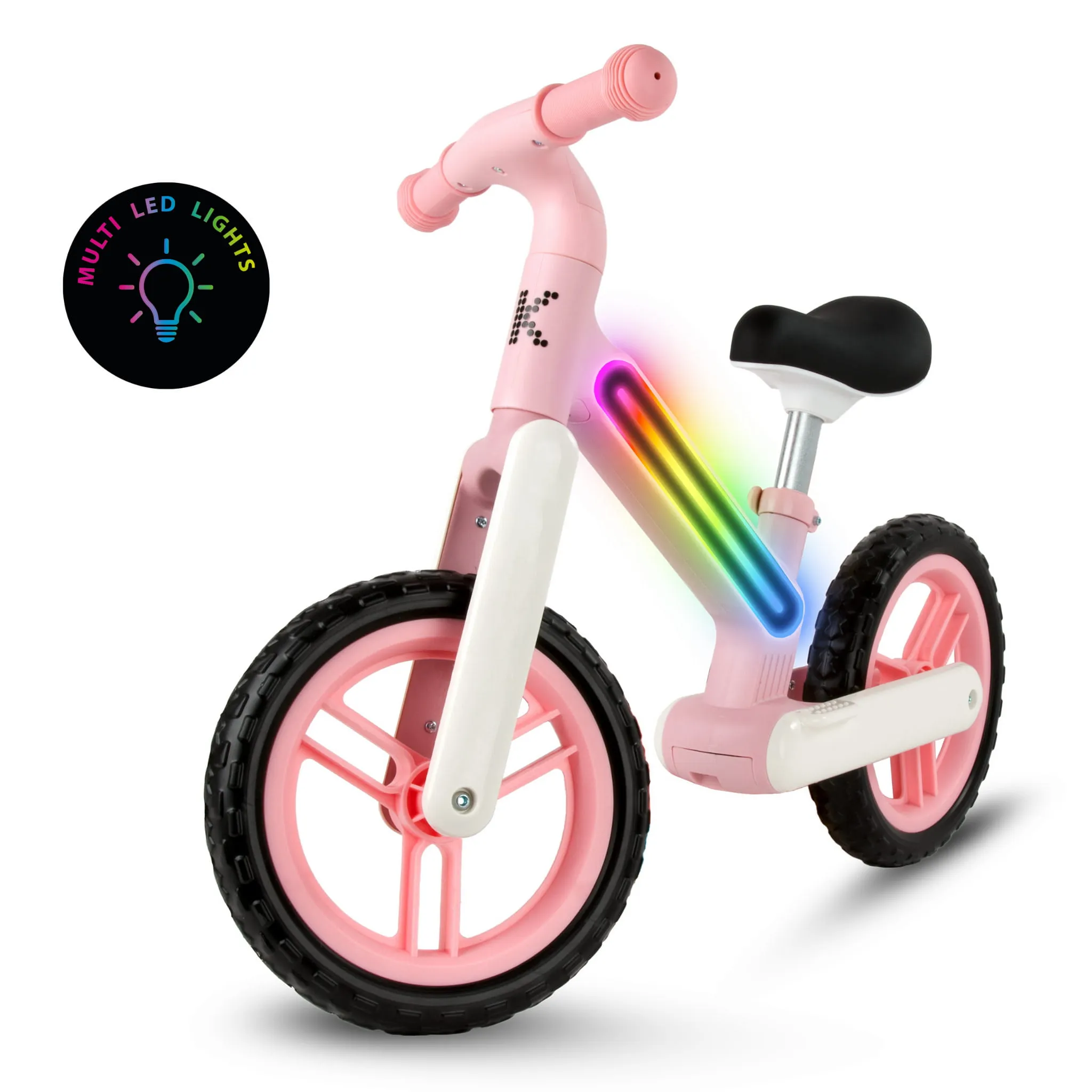kidwell suno dječji bicikl bez pedala s led rasvjetom, pink - slika 4