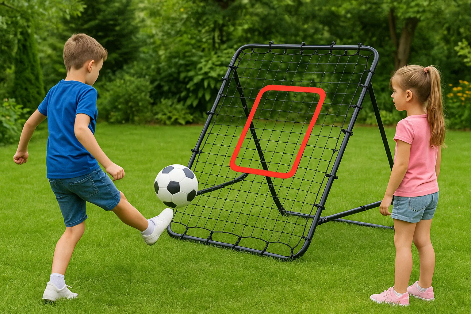 multigarden trenažer za nogomet – mreža za odbijanje lopte 100 × 100 cm - slika 8