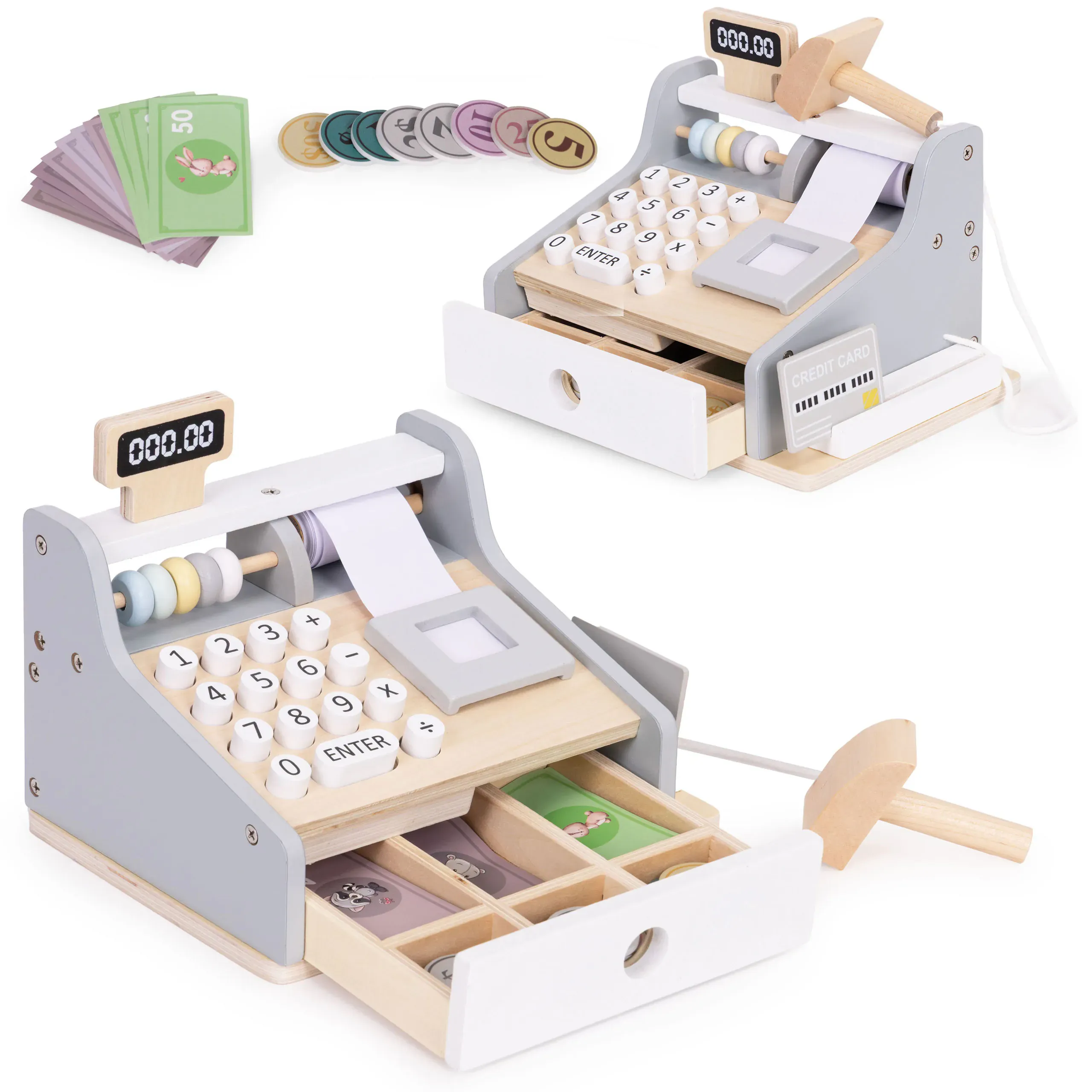ecotoys drvena dječja blagajna - slika 2