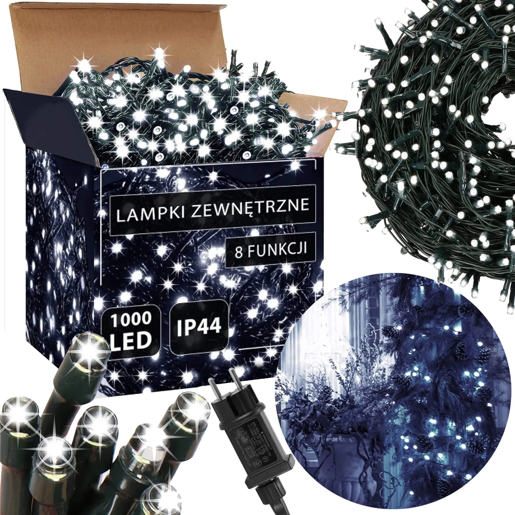 springos božićne lampice, 1000 led, hladno bijele - slika 3