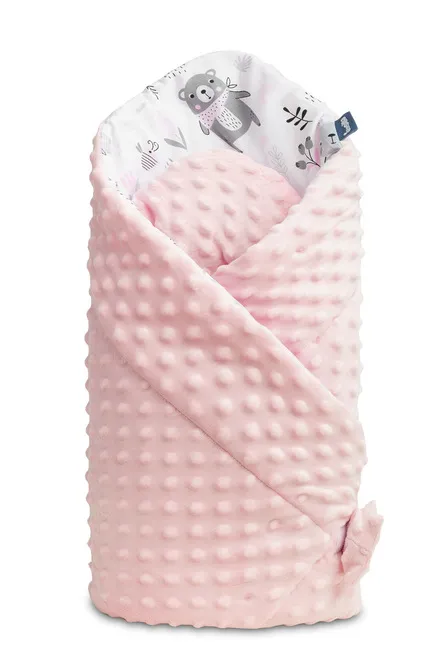 dvostrani poplun za bebe 80x80cm minky roza - slika 4