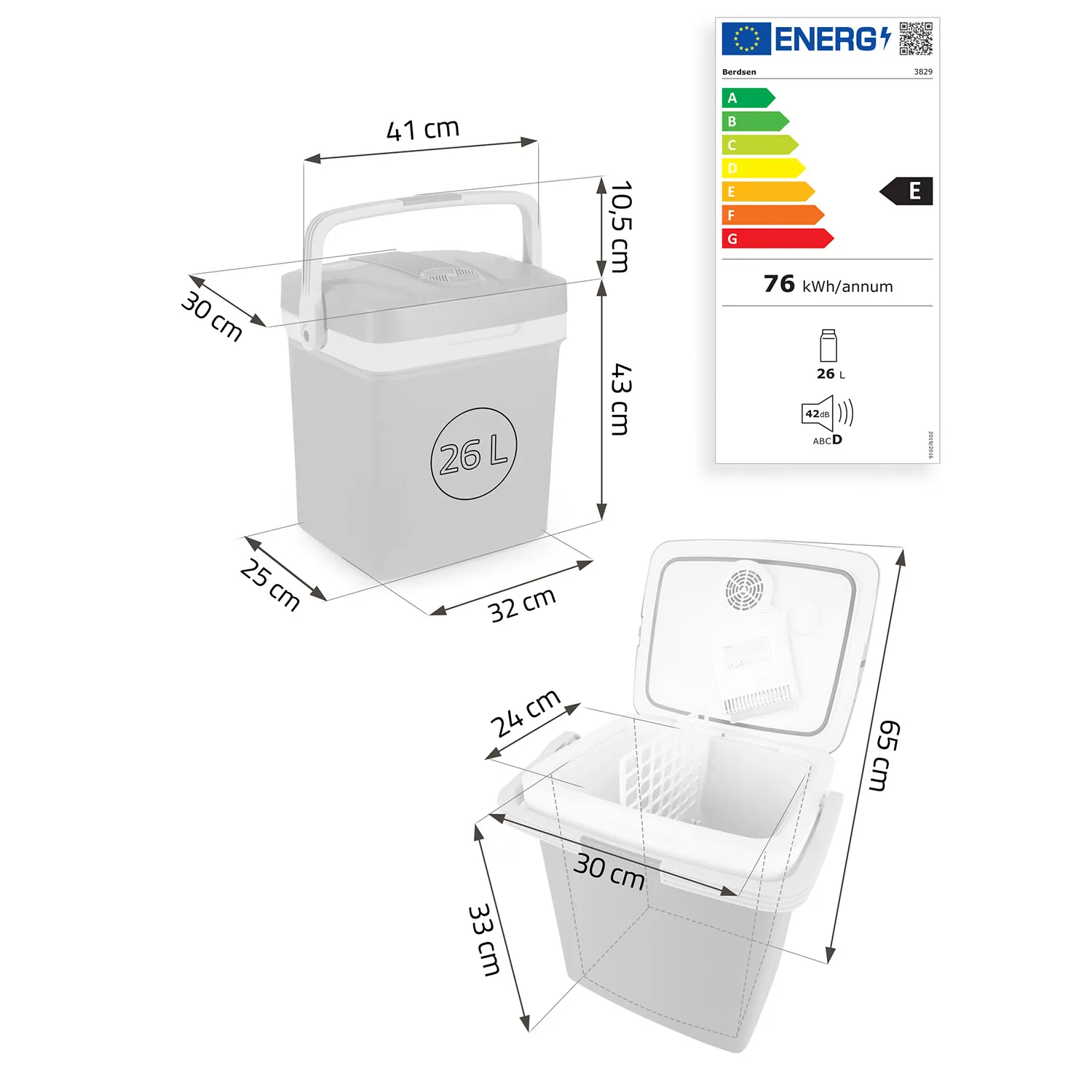 berdsen icemax putni hladnjak 26 litara s eco načinom rada - crni - slika 7