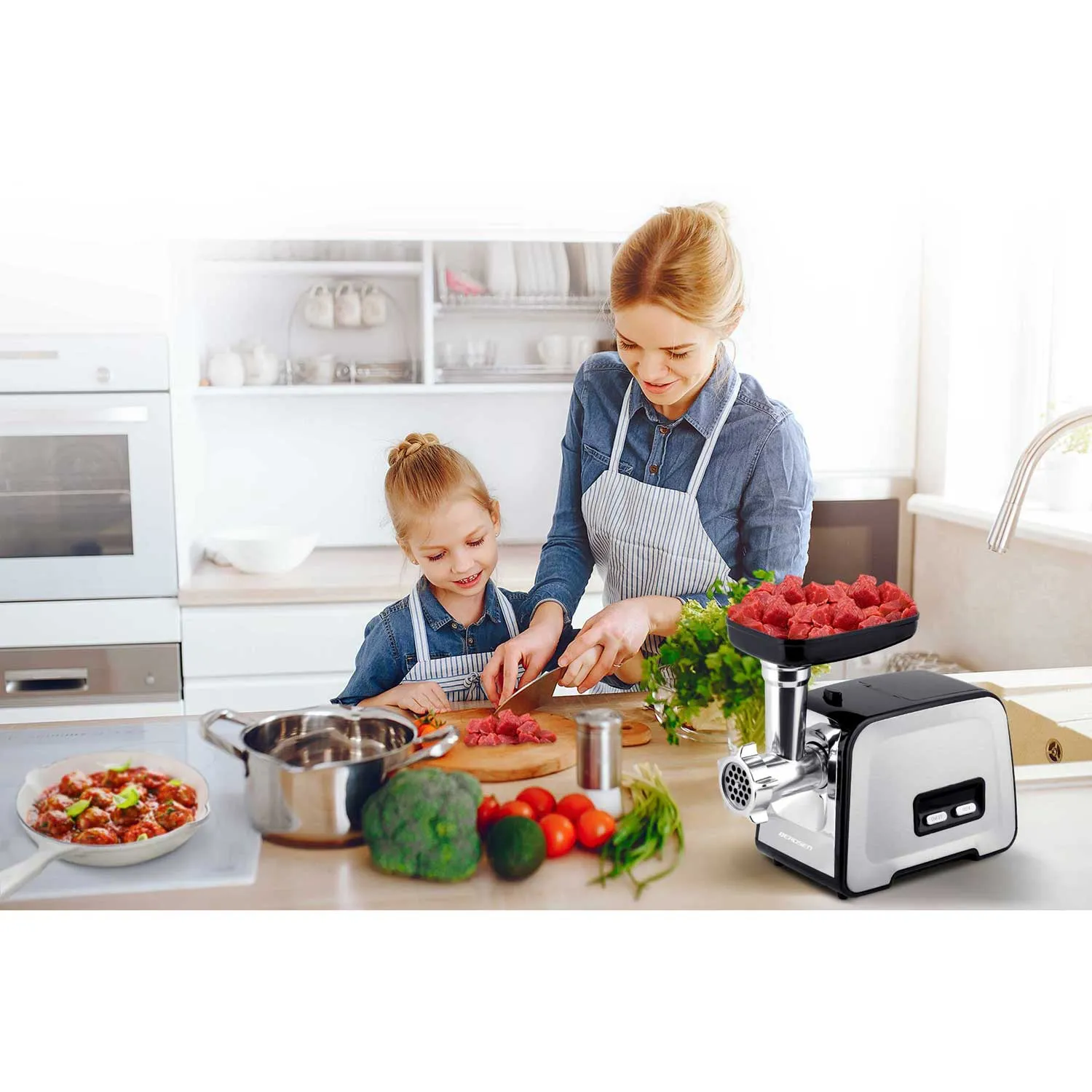 stroj za mljevenje mesa bd-601a berdsen 450/1200w - slika 9