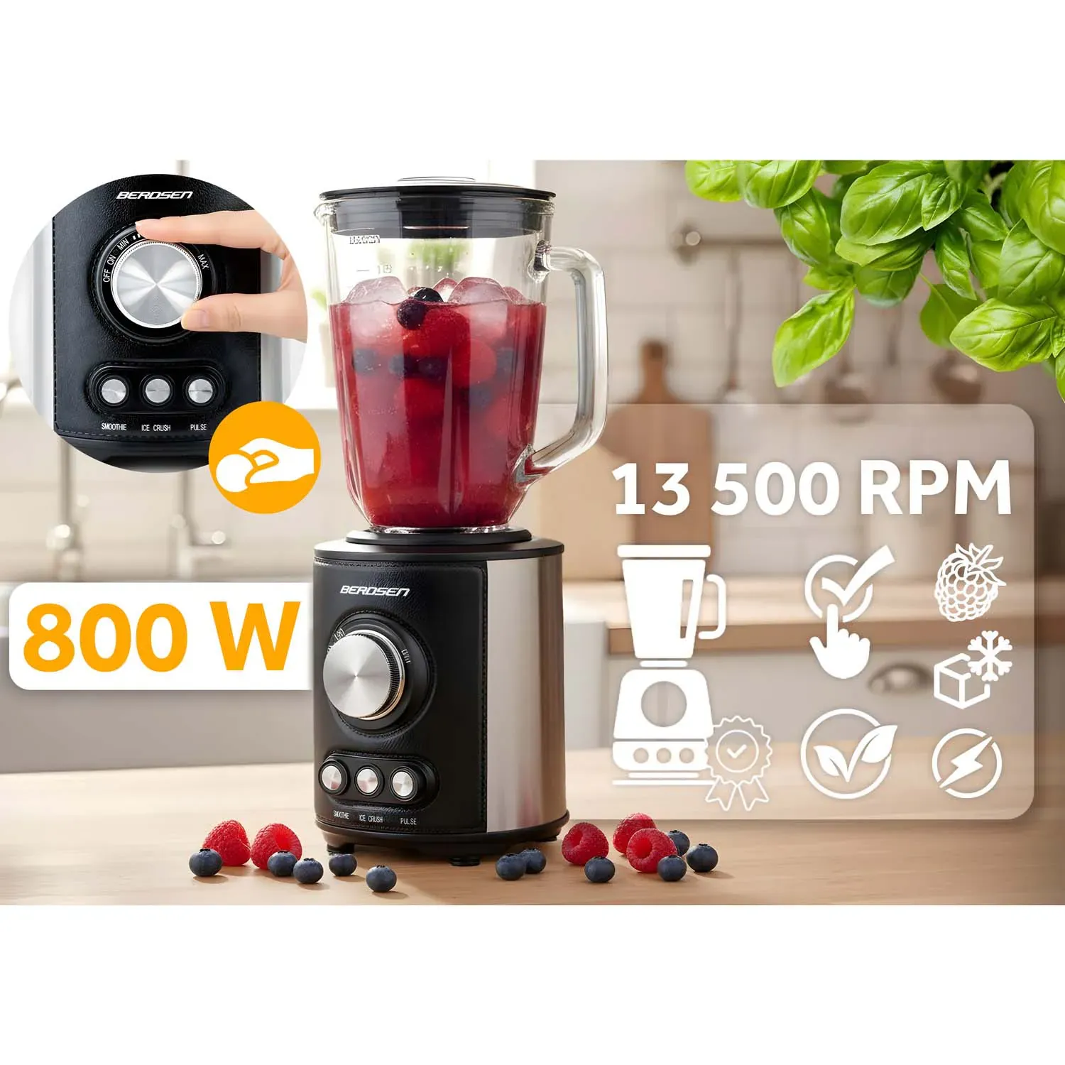 berdsen blender s vrčem, crni 800w - slika 3