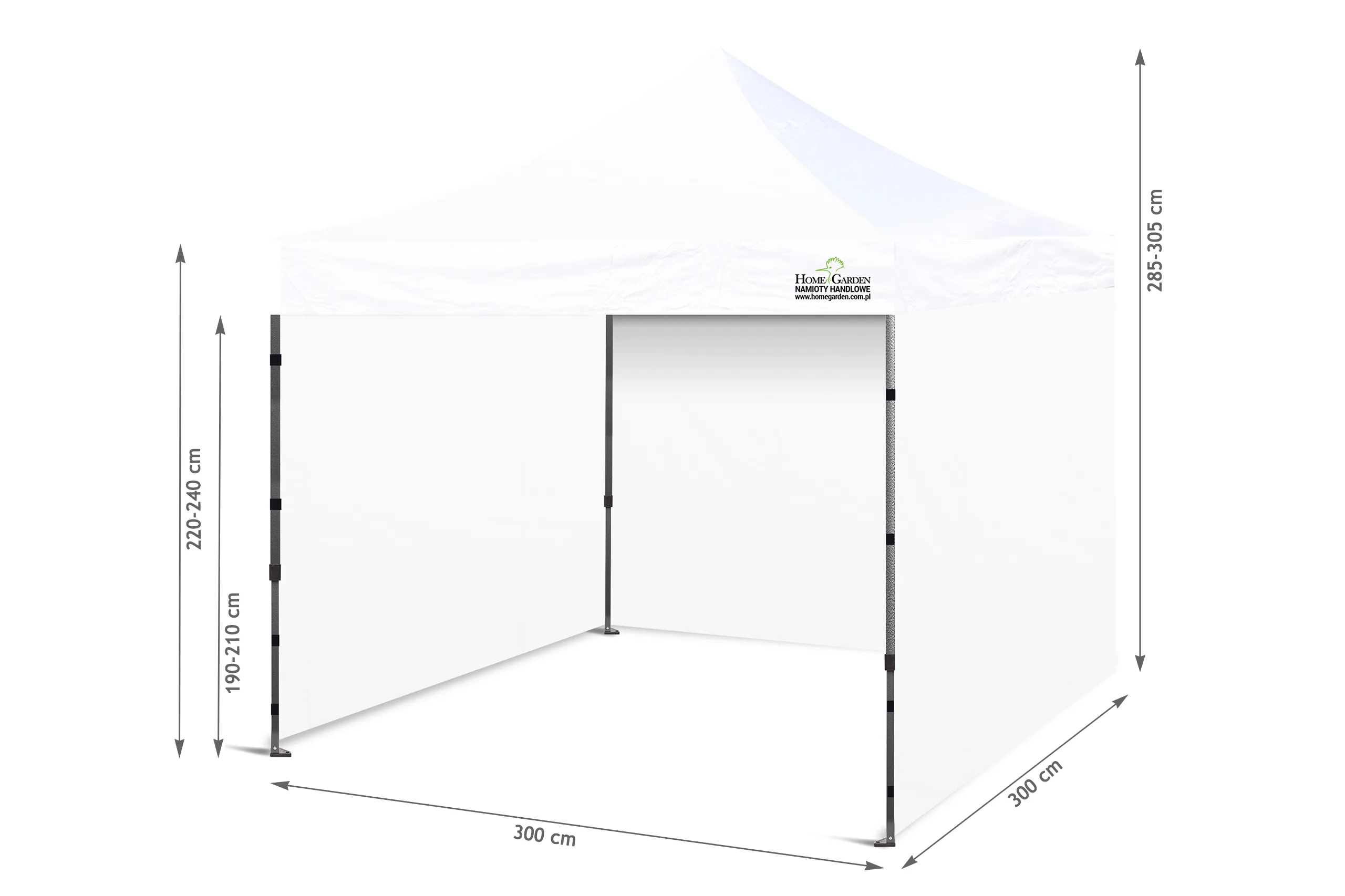 komercijalni šator 300 x 300 cm bijeli - slika 4