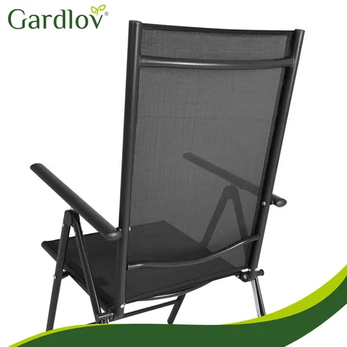gardlov gardlov crna sklopiva vrtna stolica, 2 komada - slika 6