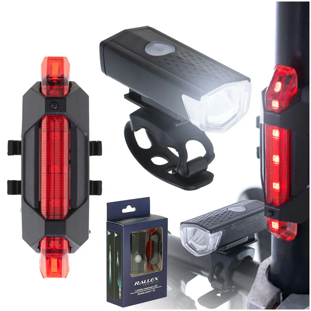 led lampa za bicikl stražnja-prednja set usb - slika 1