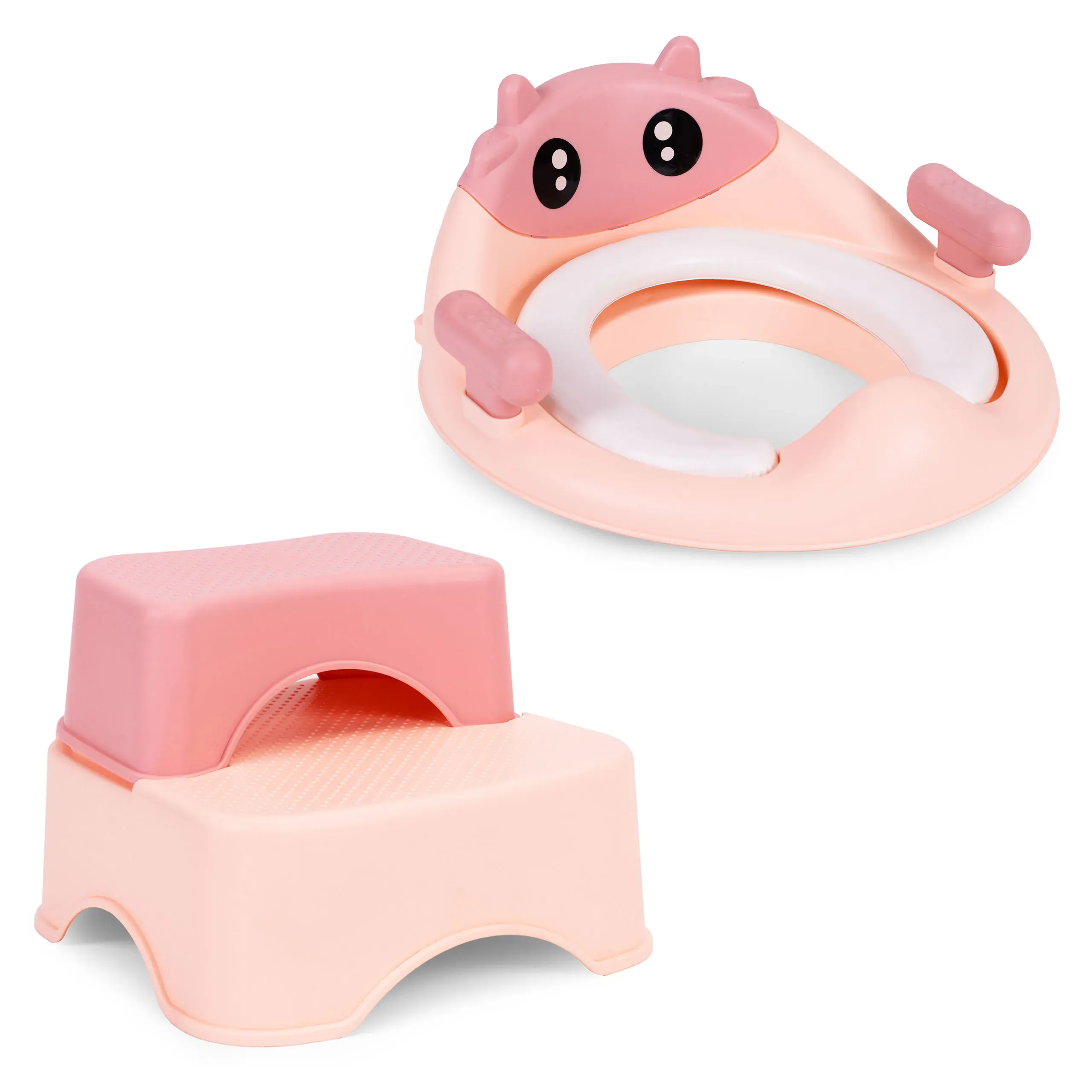 ecotoys sjedalo za toalet s ljestvicama i platformom za djecu – roza - slika 2
