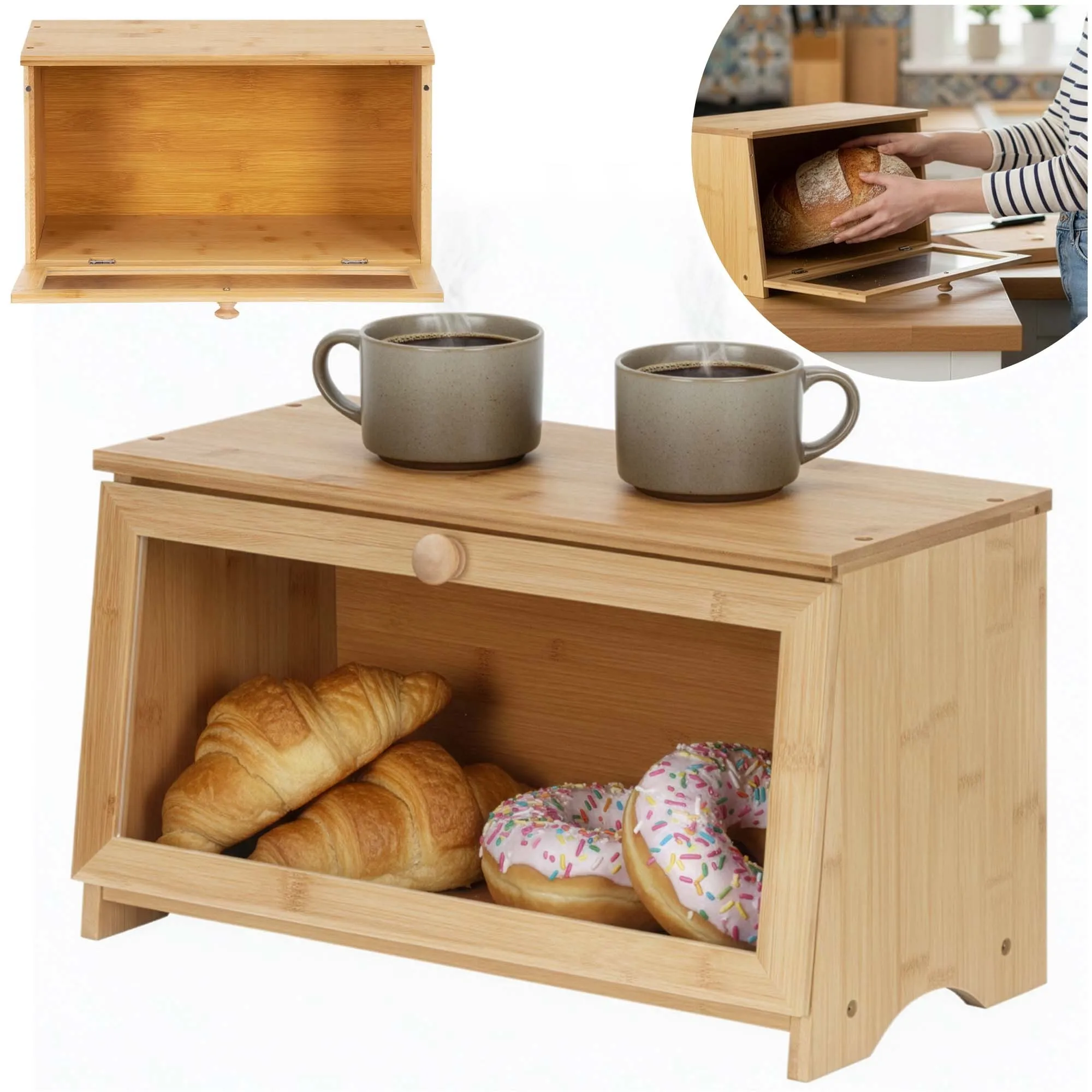 posuda za kruh 40 x 21 x 23 cm prirodni bambus - slika 5