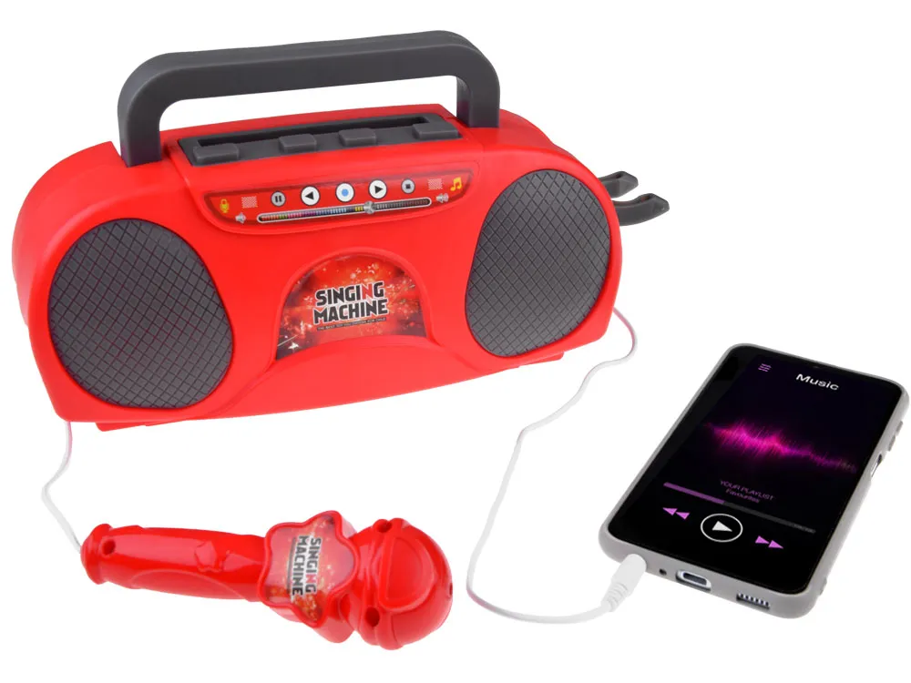 bežični radio s mikrofonom mp3 crveni - slika 7
