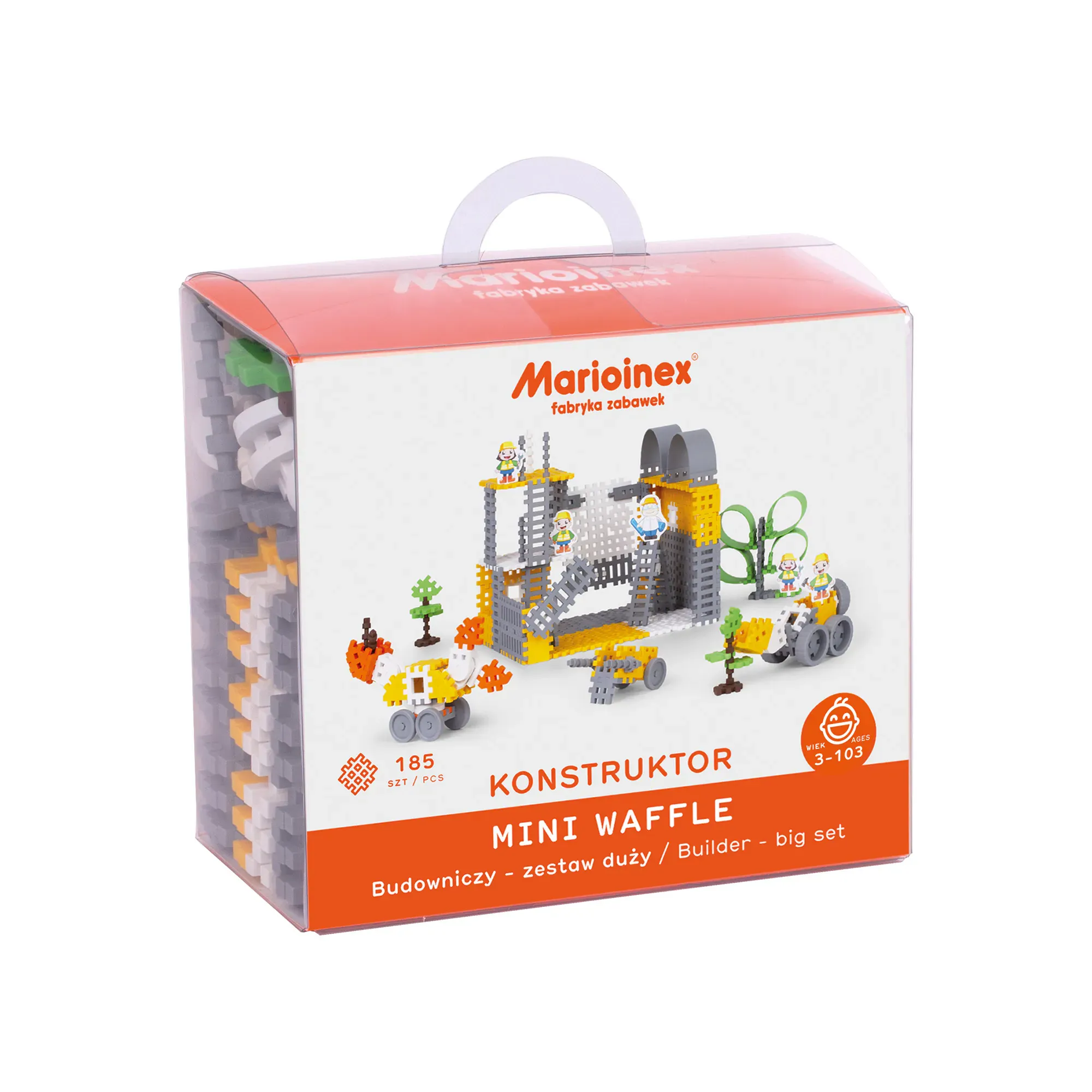 marioinex set waffle kockica građevinar 185kom. - slika 2