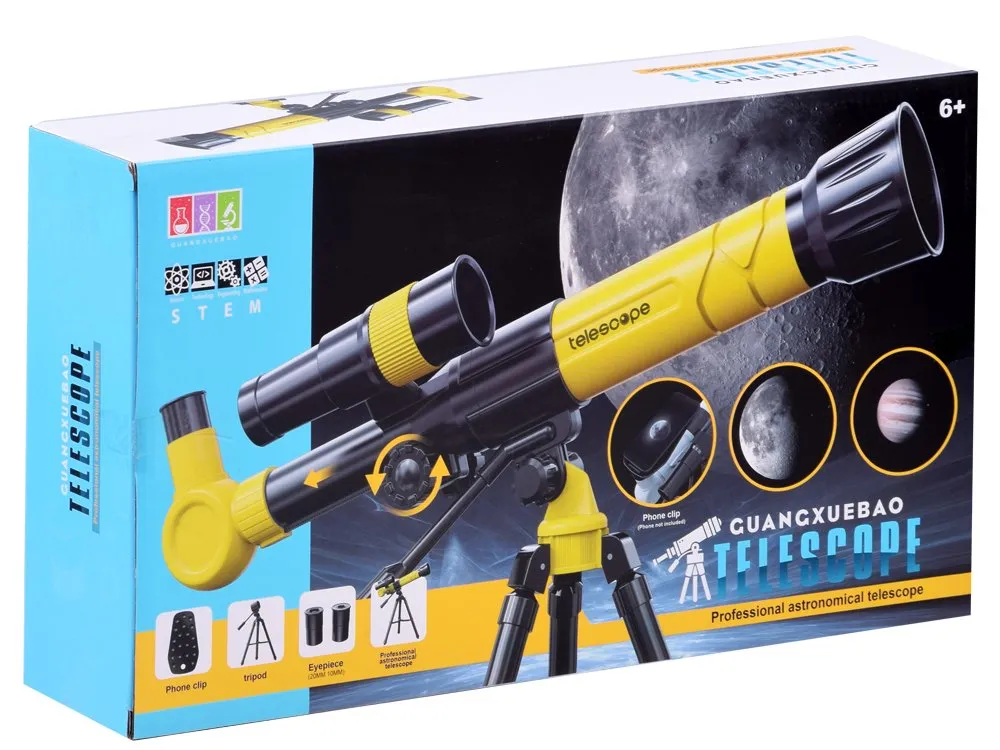 teleskop na tronošcu sa zoom-om 20x 30x 40x žuti - slika 9