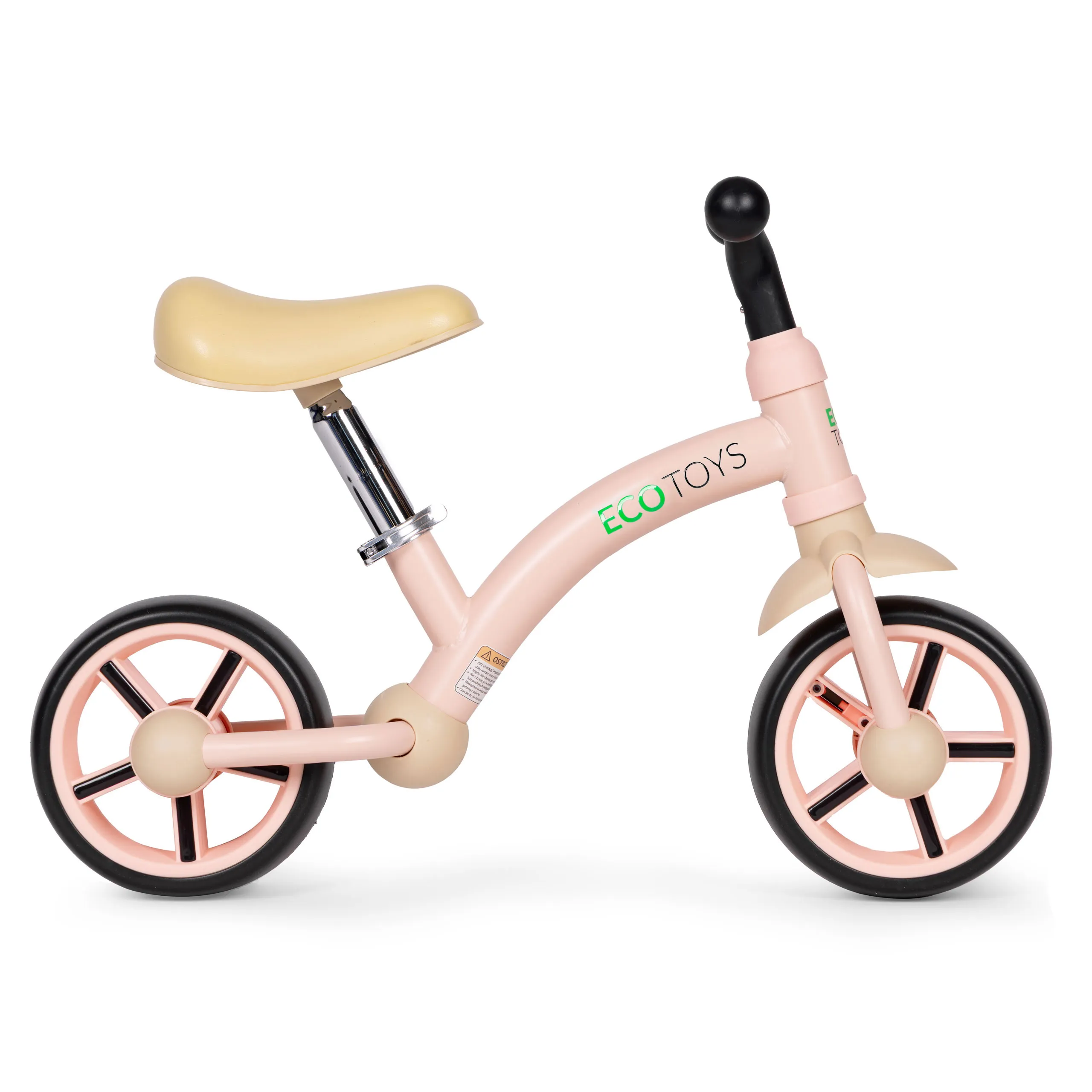 ecotoys balansni bicikl za djecu – eva kotači, podesivo sjedalo, rozi - slika 5