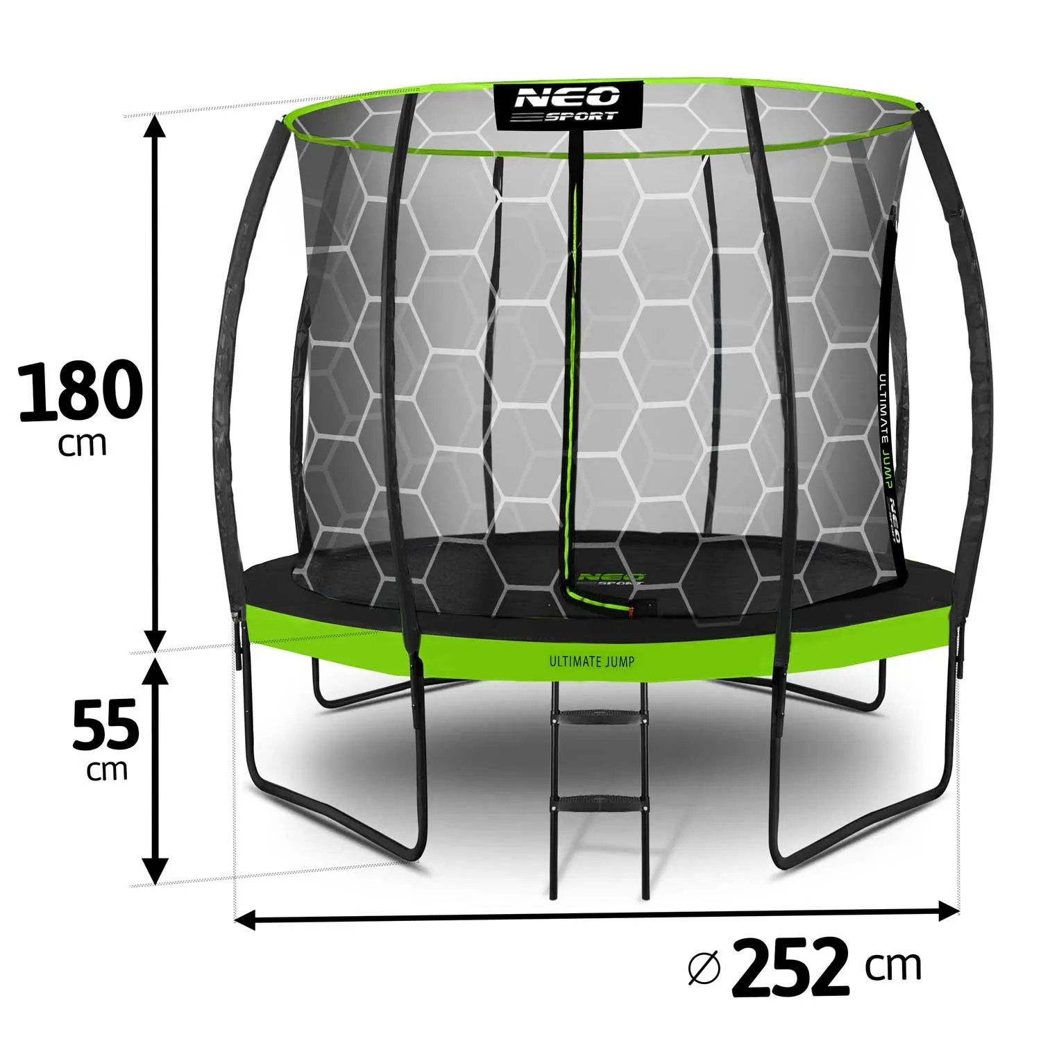 neo-sport profilirani vrtni trampolin 252 cm (8 ft) s unutarnjom mrežom - slika 5