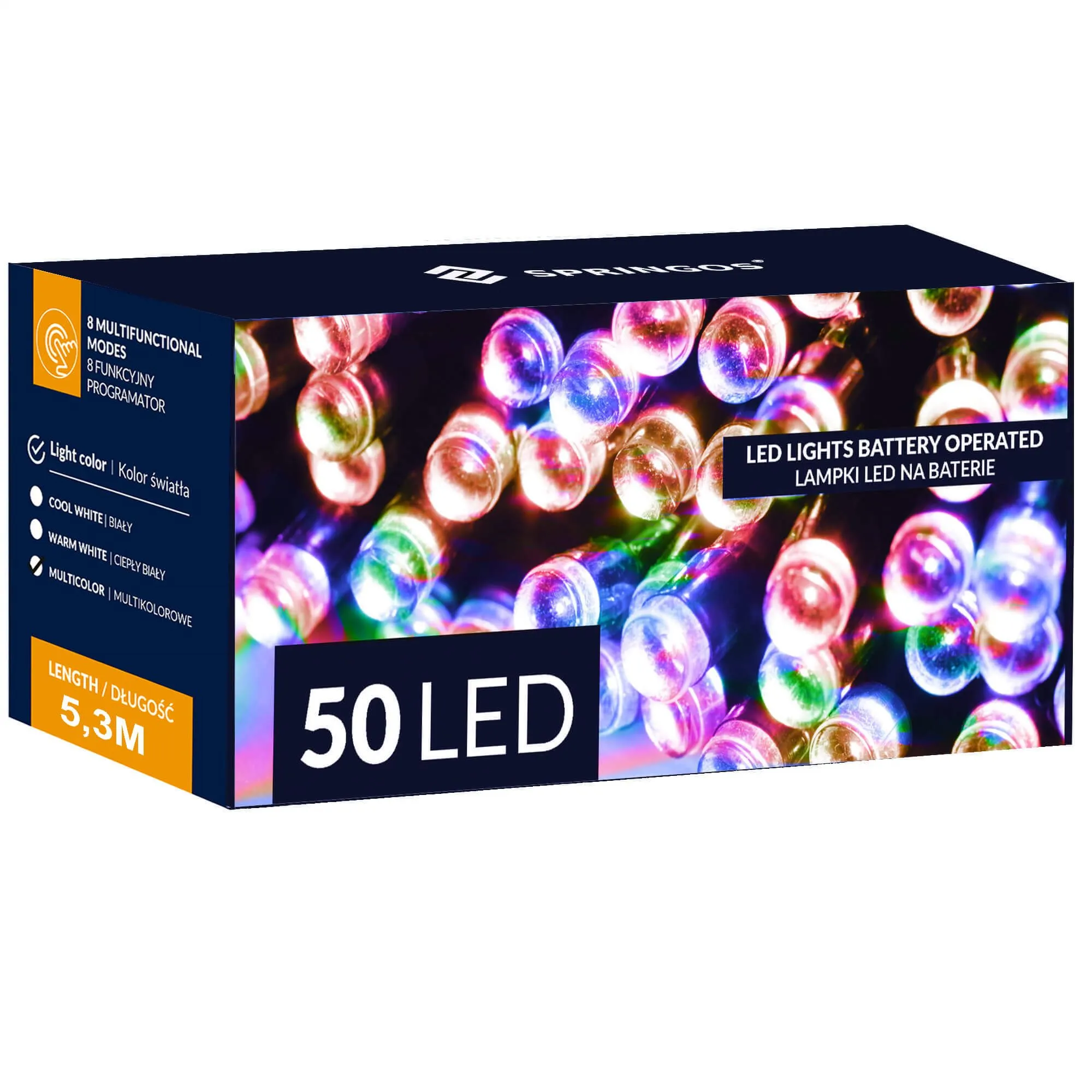 led lampice na baterije 50 led višebojne - slika 3