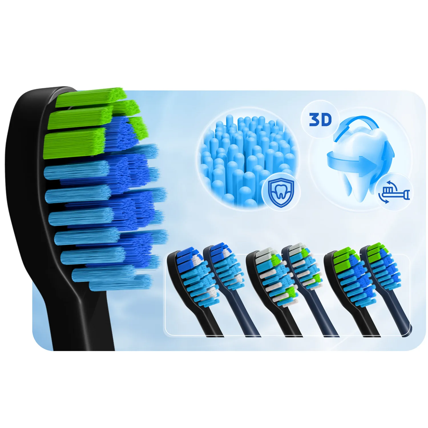 berdsen galaxy duo sonic četkica za zube, set od 2 komada - slika 5