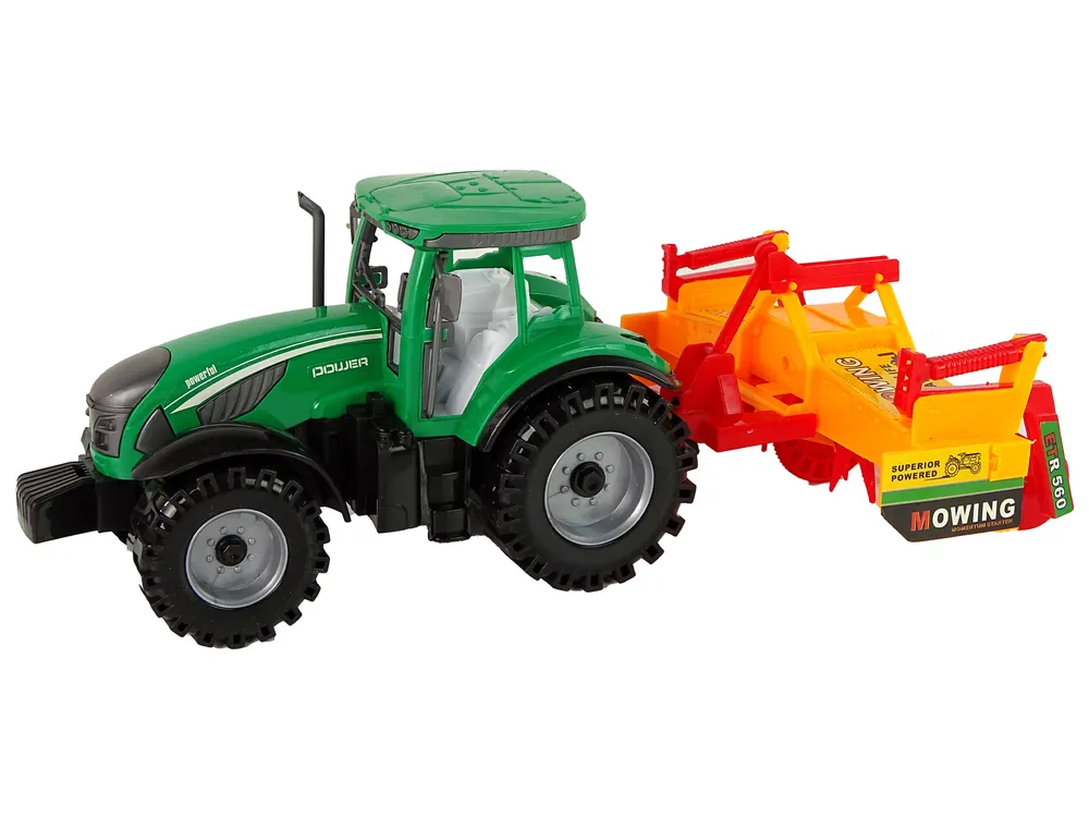 zeleni traktor s narančastim kultivatorom - slika 3