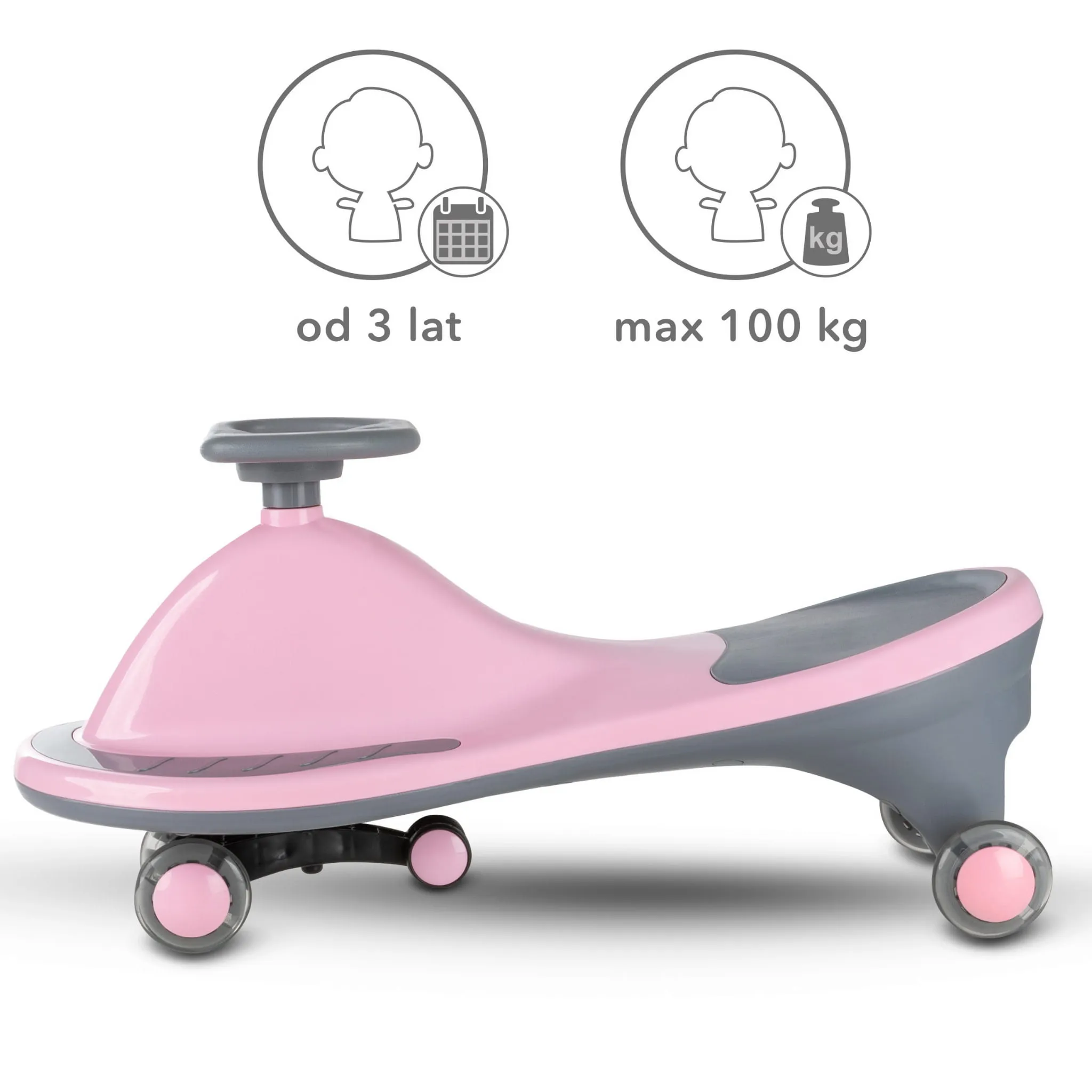 kidwell rollo guralica za djecu s led kotačima, pink - slika 5