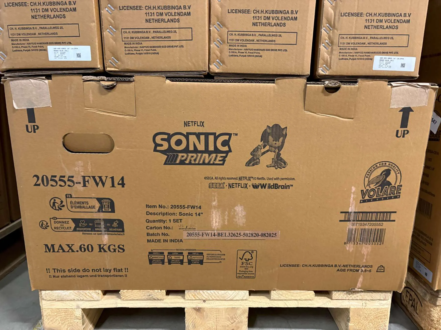volare dječji bicikl sonic prime 14″ plavo-crvene boje, s dvije ručne kočnice - slika 13