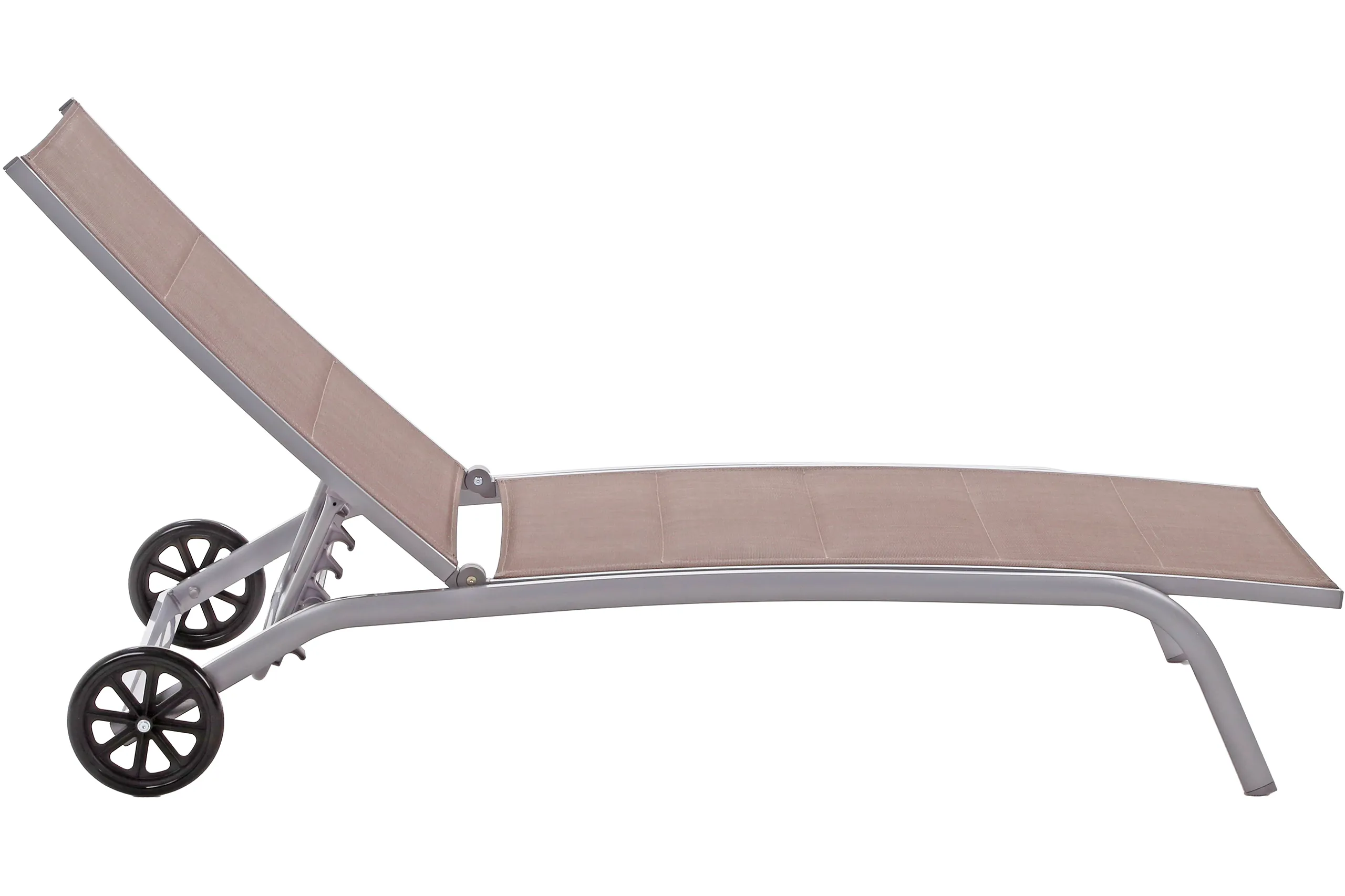 elegantna aluminijska vrtna ležaljka ibiza srebrna/taupe - slika 3