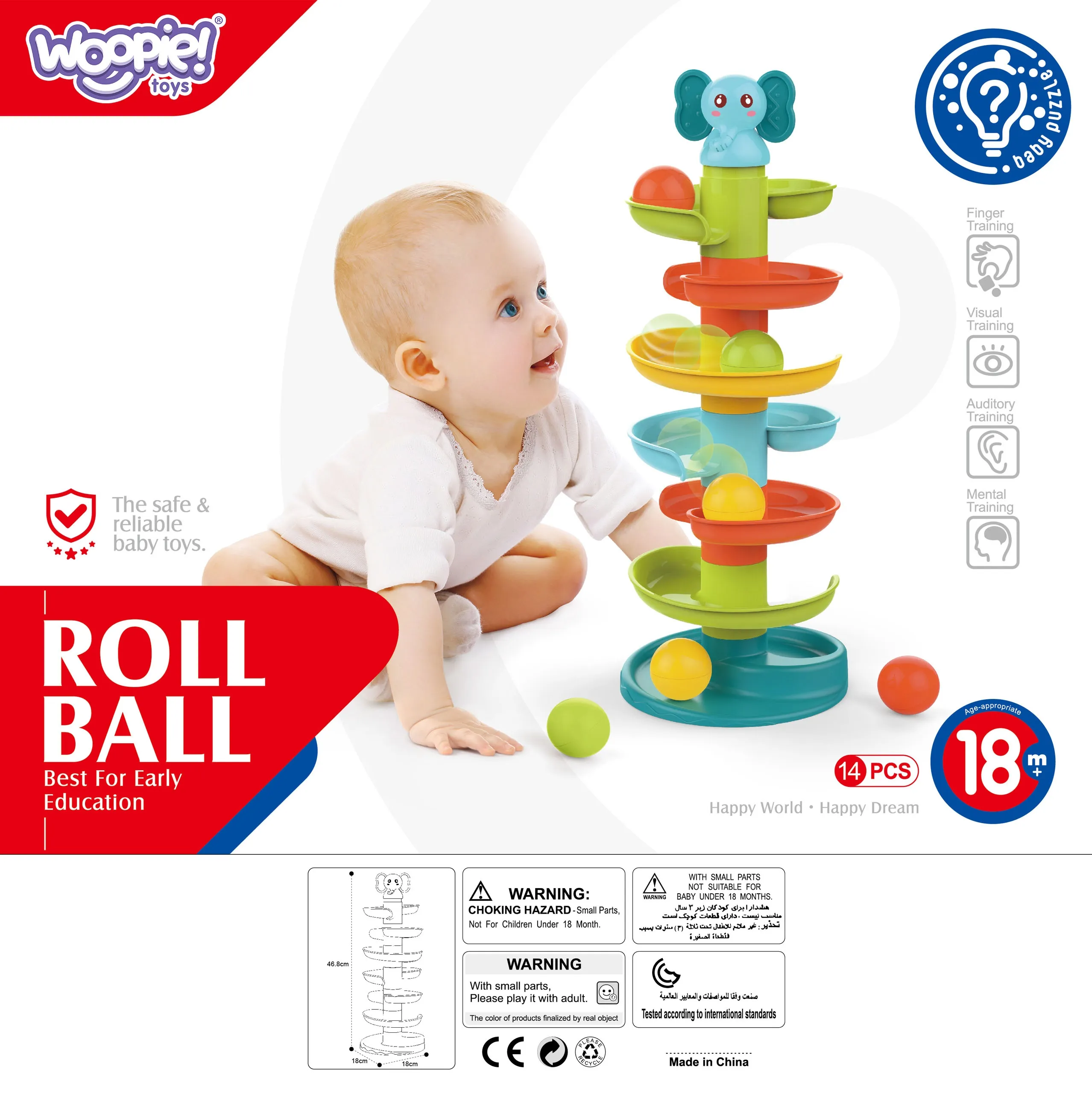 woopie baby set staza za lopte + 3 lopte - slika 7
