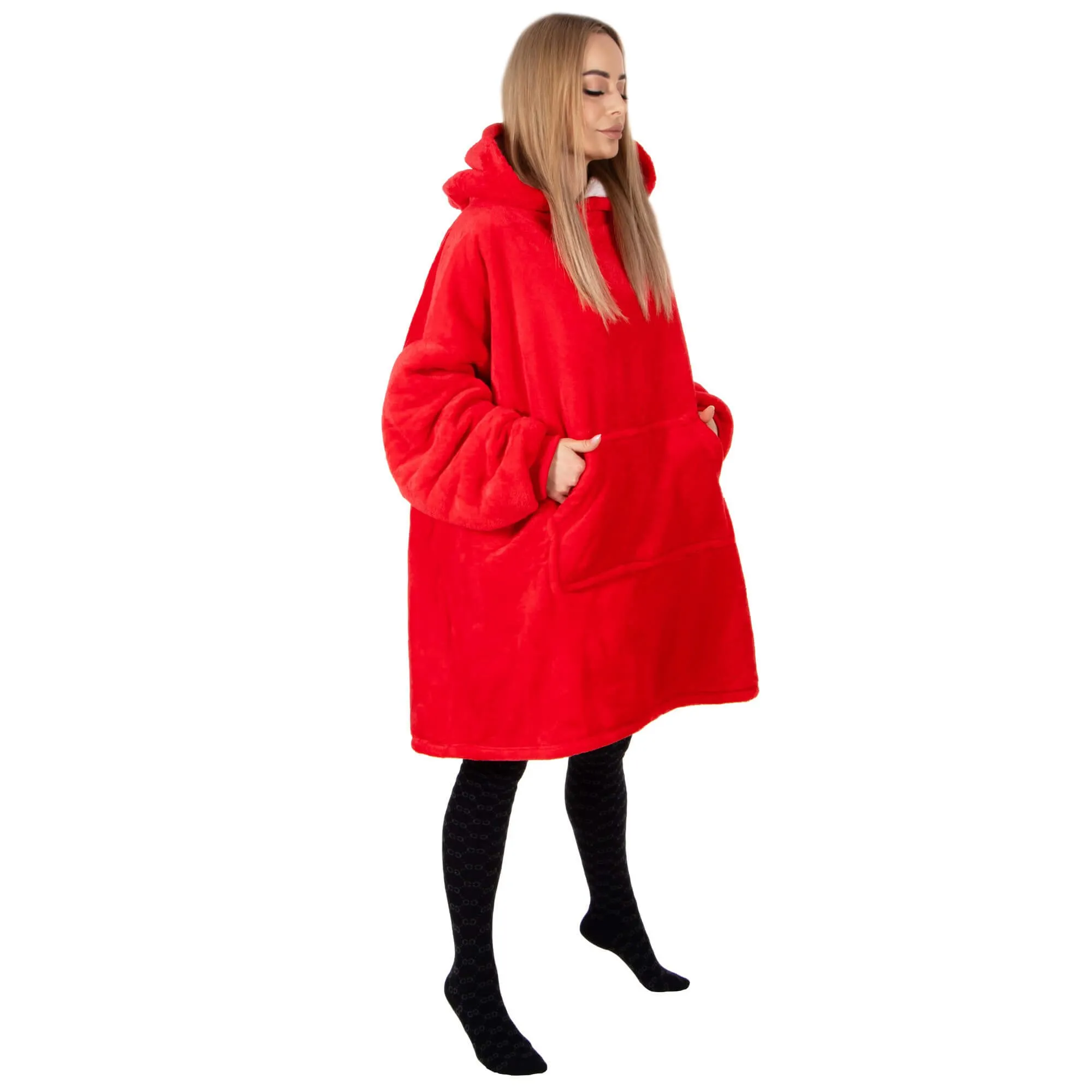 springos mekana oversize majica u obliku deke, crvena - slika 8