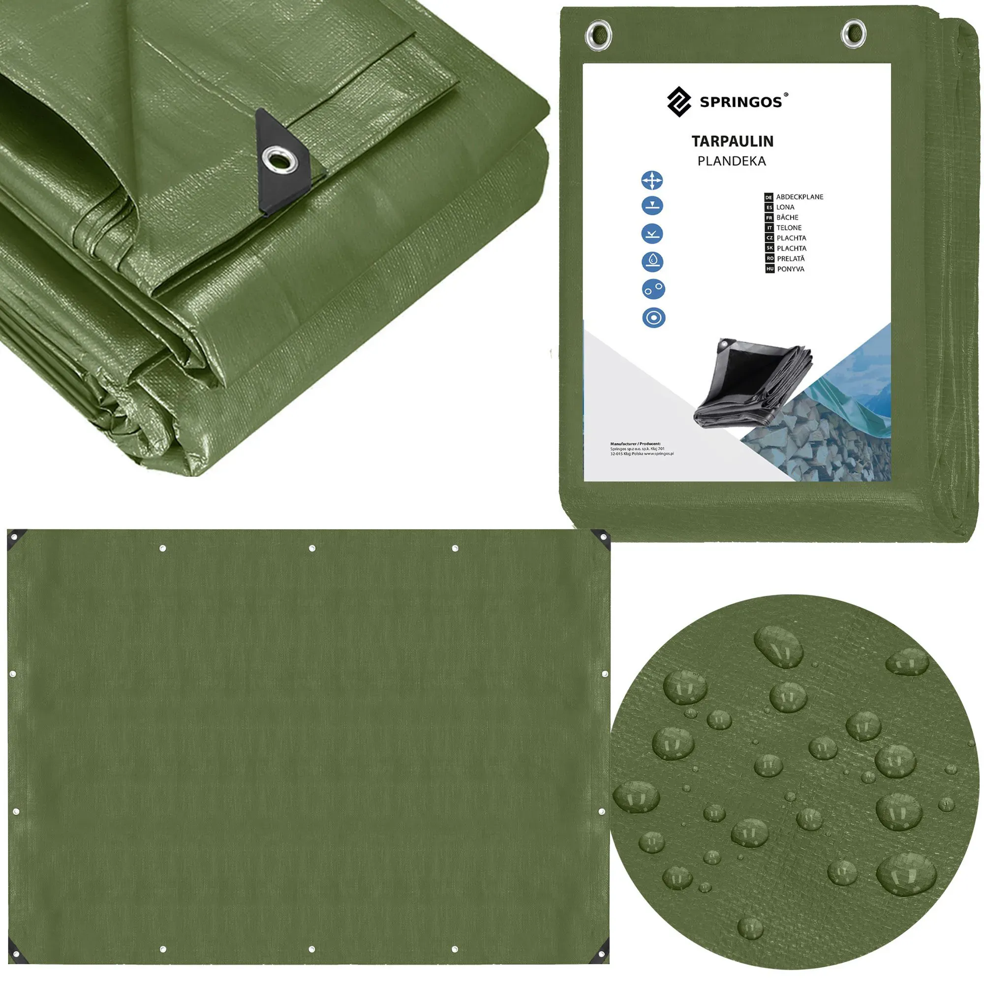 cerada 5 x 8 m tamnozelena srebrna - slika 7