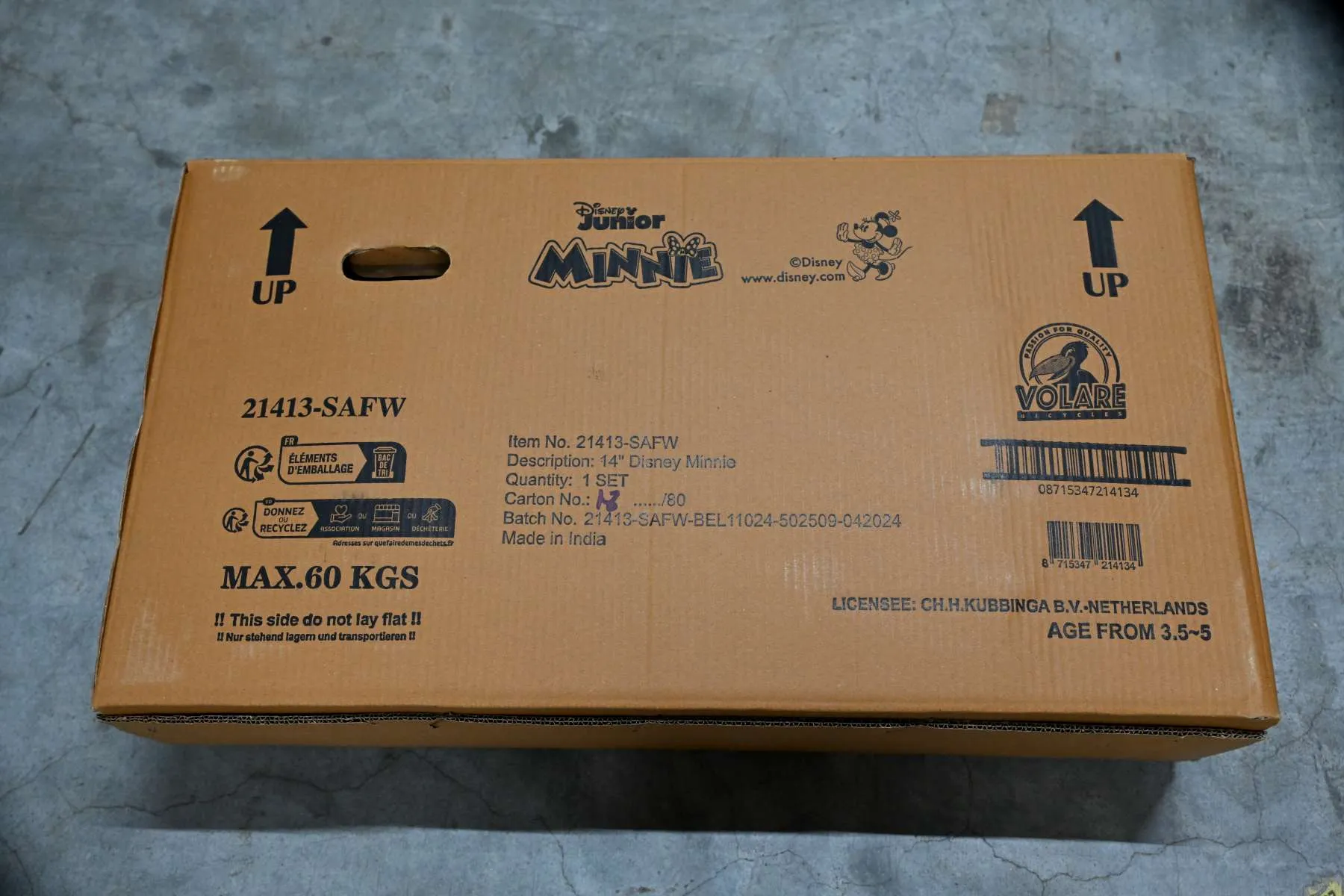 volare dječji bicikl minnie kids 14" s dvije ručne kočnice - slika 12