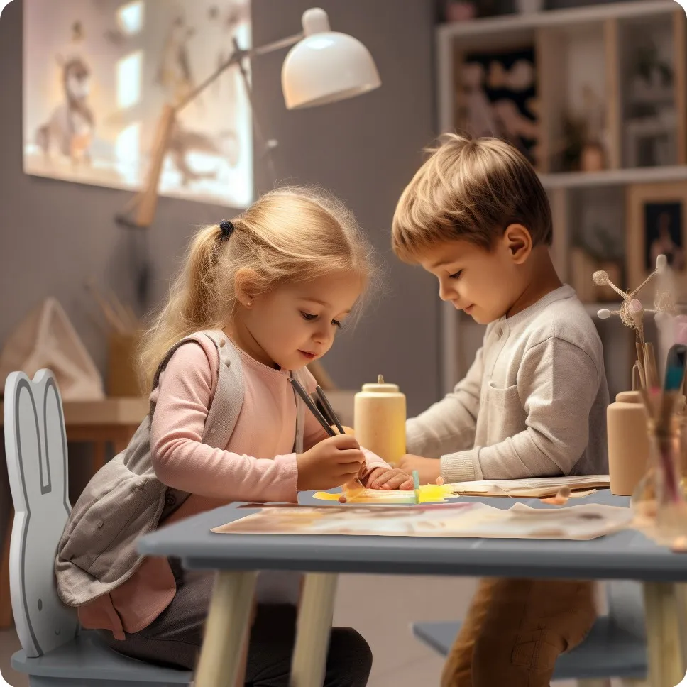 ricokids stol sa dvije stolice za djecu, rc-847 zeko - slika 7