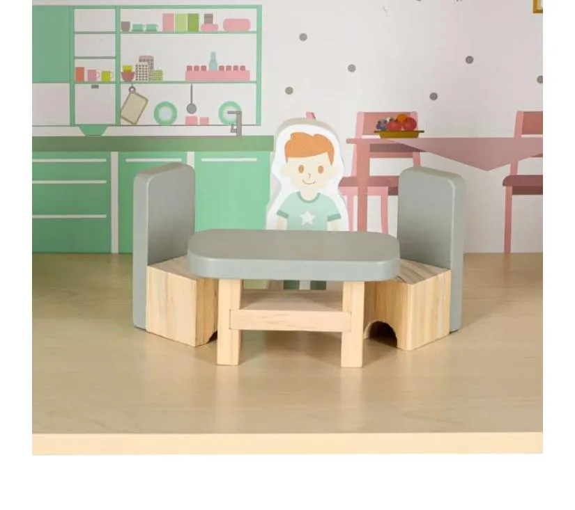 lulilo drvena kućica za lutke peonio 70cm led roza - slika 7