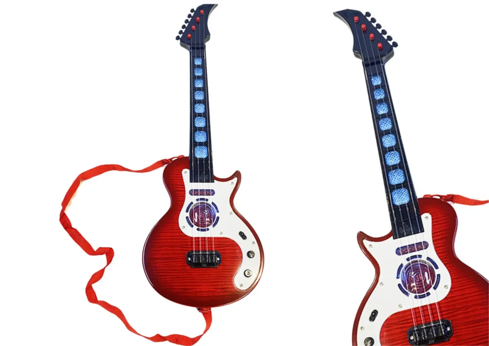 električna gitara za djecu svijetli melodije crvena - slika 3