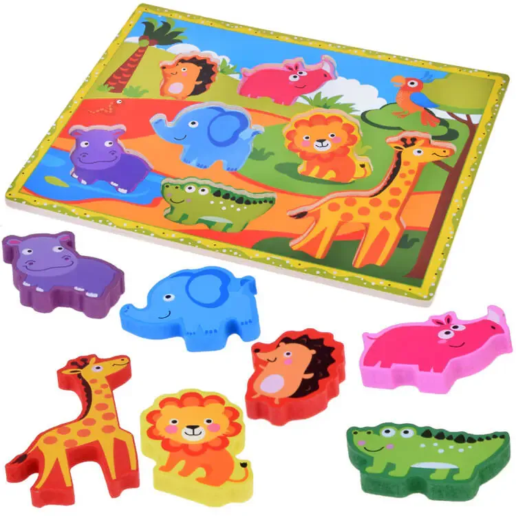 drvene puzzle safari životinje 7kom - slika 2