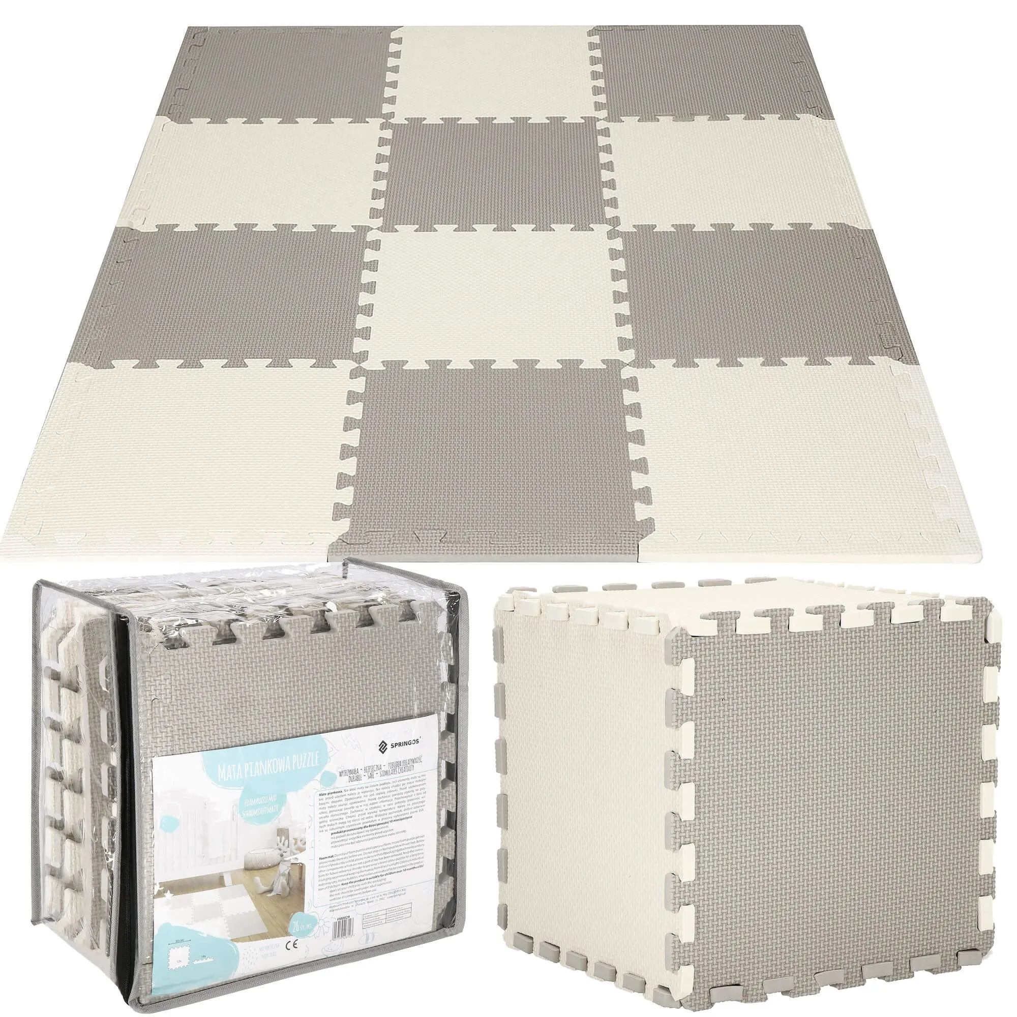 pjenasta podloga puzzle 30x30 cm krem-siva - slika 7