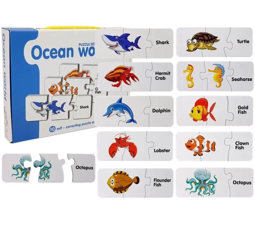 edukativne puzzle - oceanske životinje na engleskom - slika 1