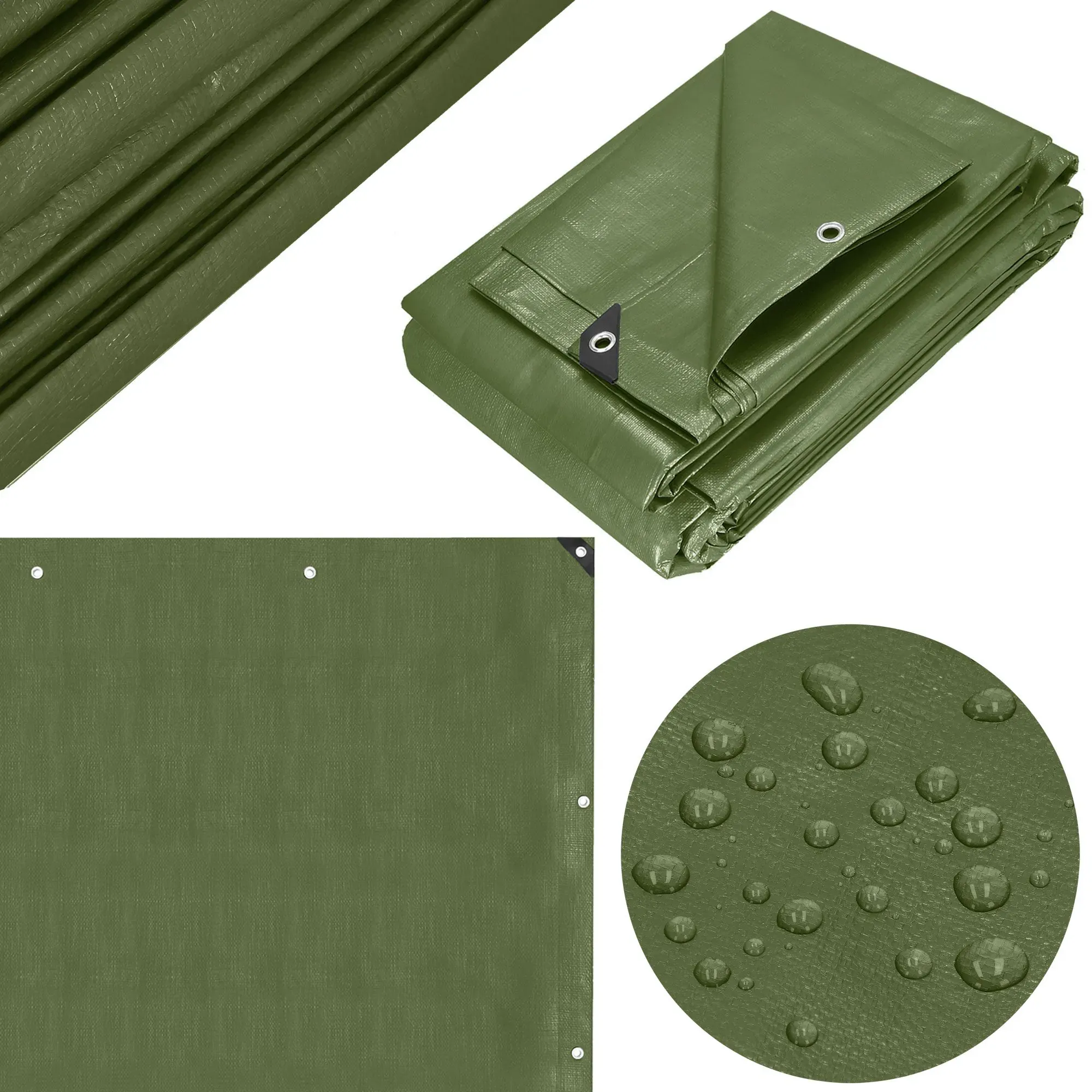 cerada 5 x 8 m tamnozelena srebrna - slika 5