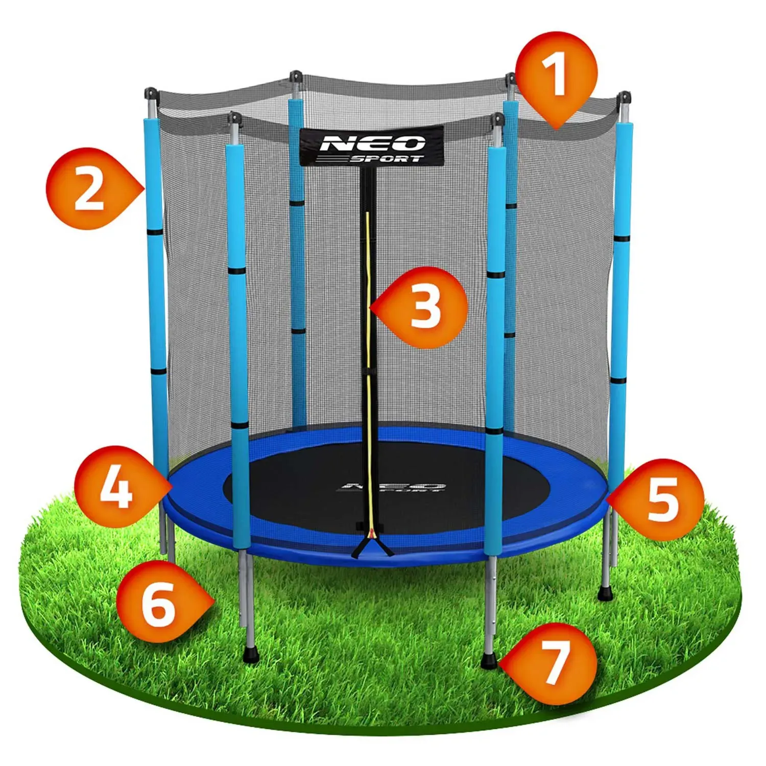 neo-sport dječji vrtni trampolin 140 cm (4,5 ft), plavi - slika 8