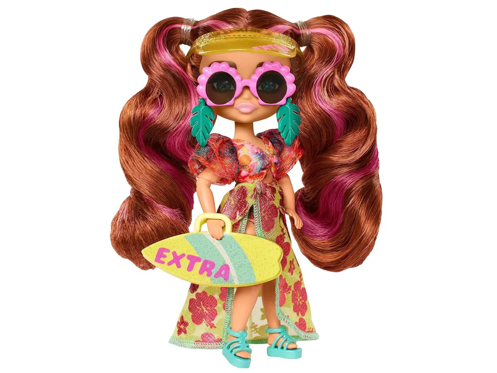 lutka barbie extra fly minis u izdanju za plažu - smeđa kosa - slika 5