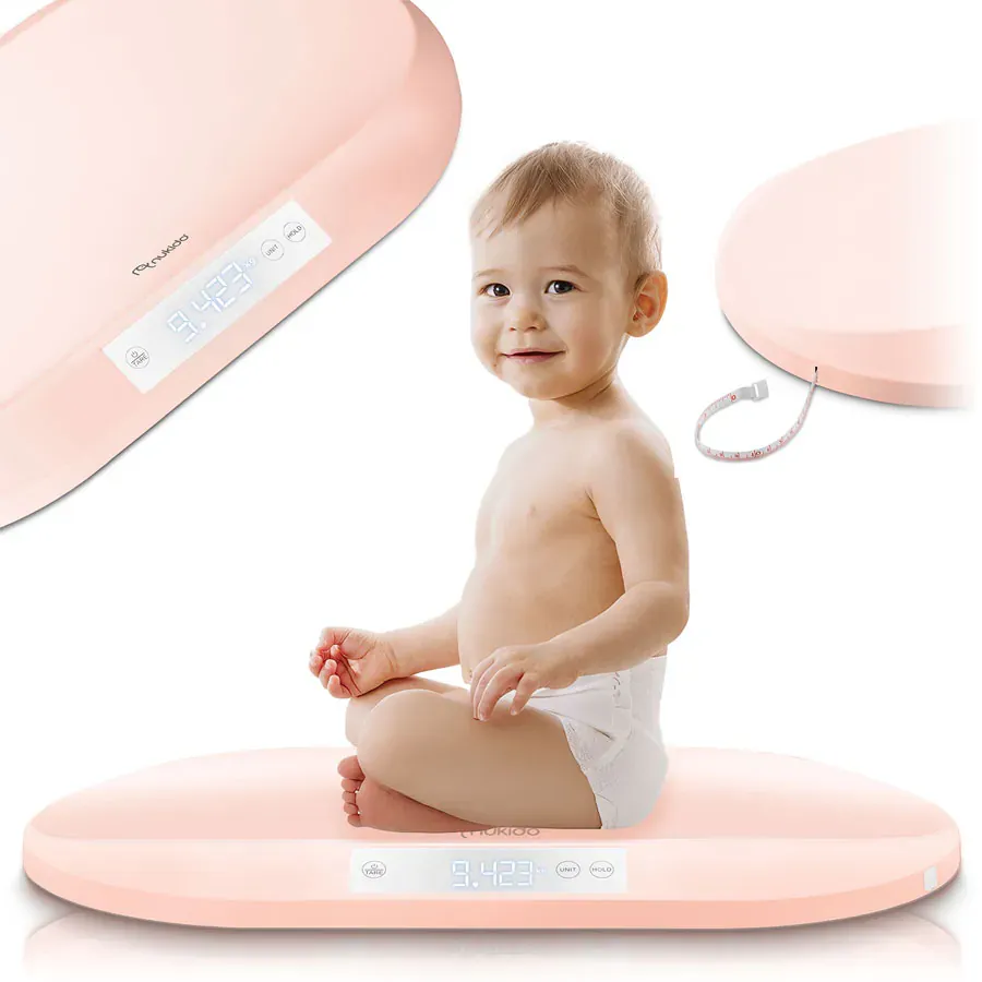 nukido elektronička vaga za bebe, roza - slika 2