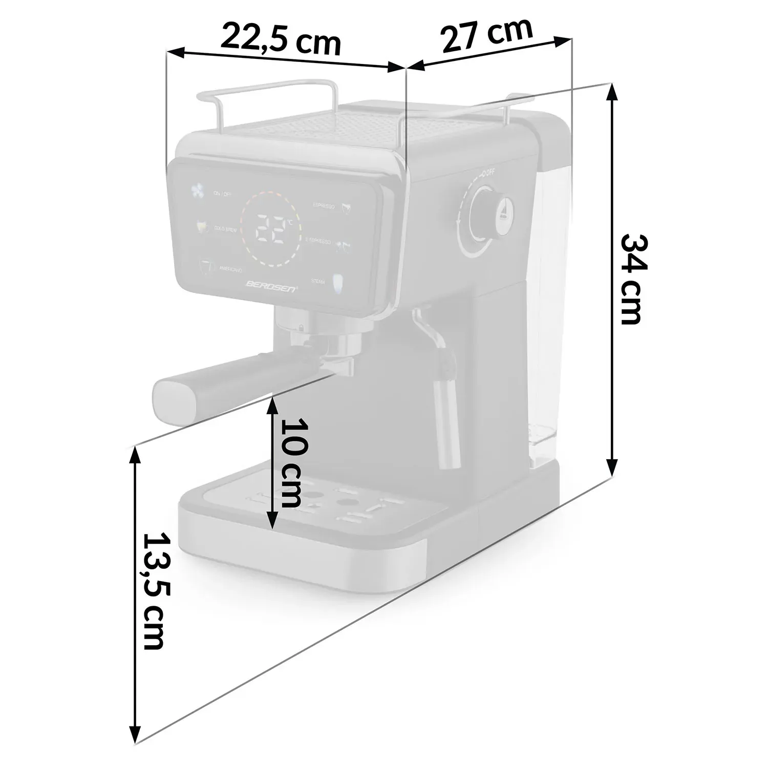 berdsen bd-771 aparat za espresso od 20 bara, crni - slika 5