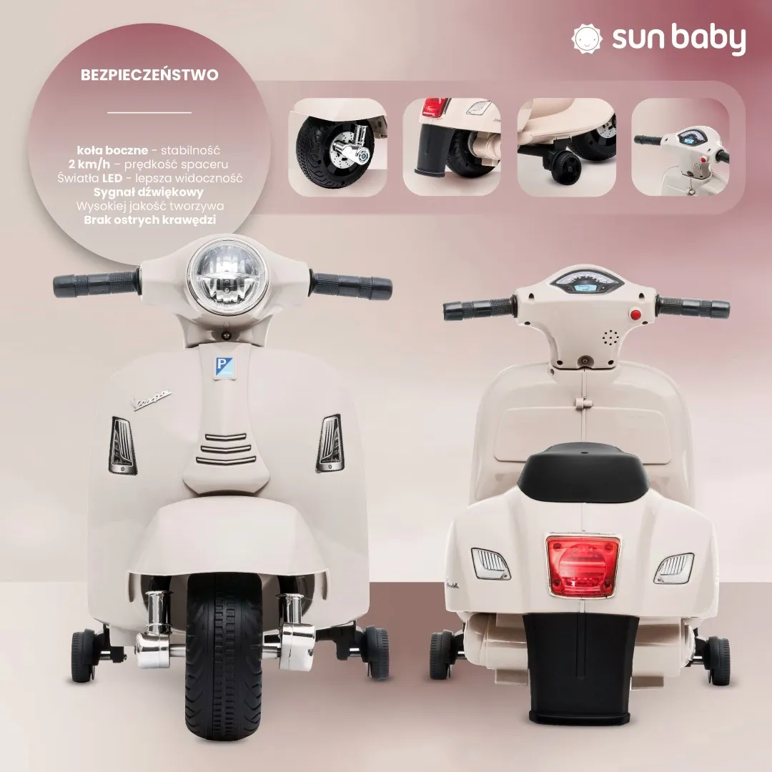 skuter vespa na akumulator - bijeli - slika 7