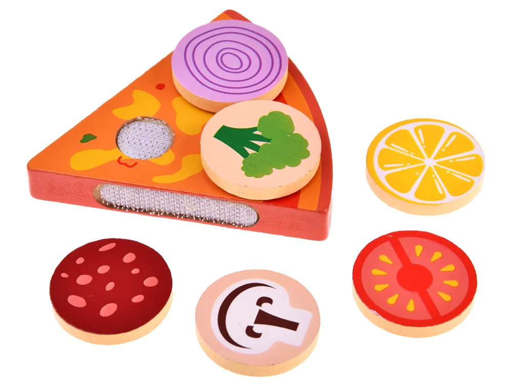 drvena pizza s čičkom za rezanje + dodaci 27 elemenata - slika 6