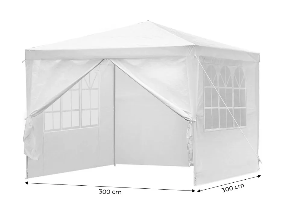 multigarden komercijalni vrtni paviljon šator – 3 × 3 m, 4 zida, bijeli - slika 7