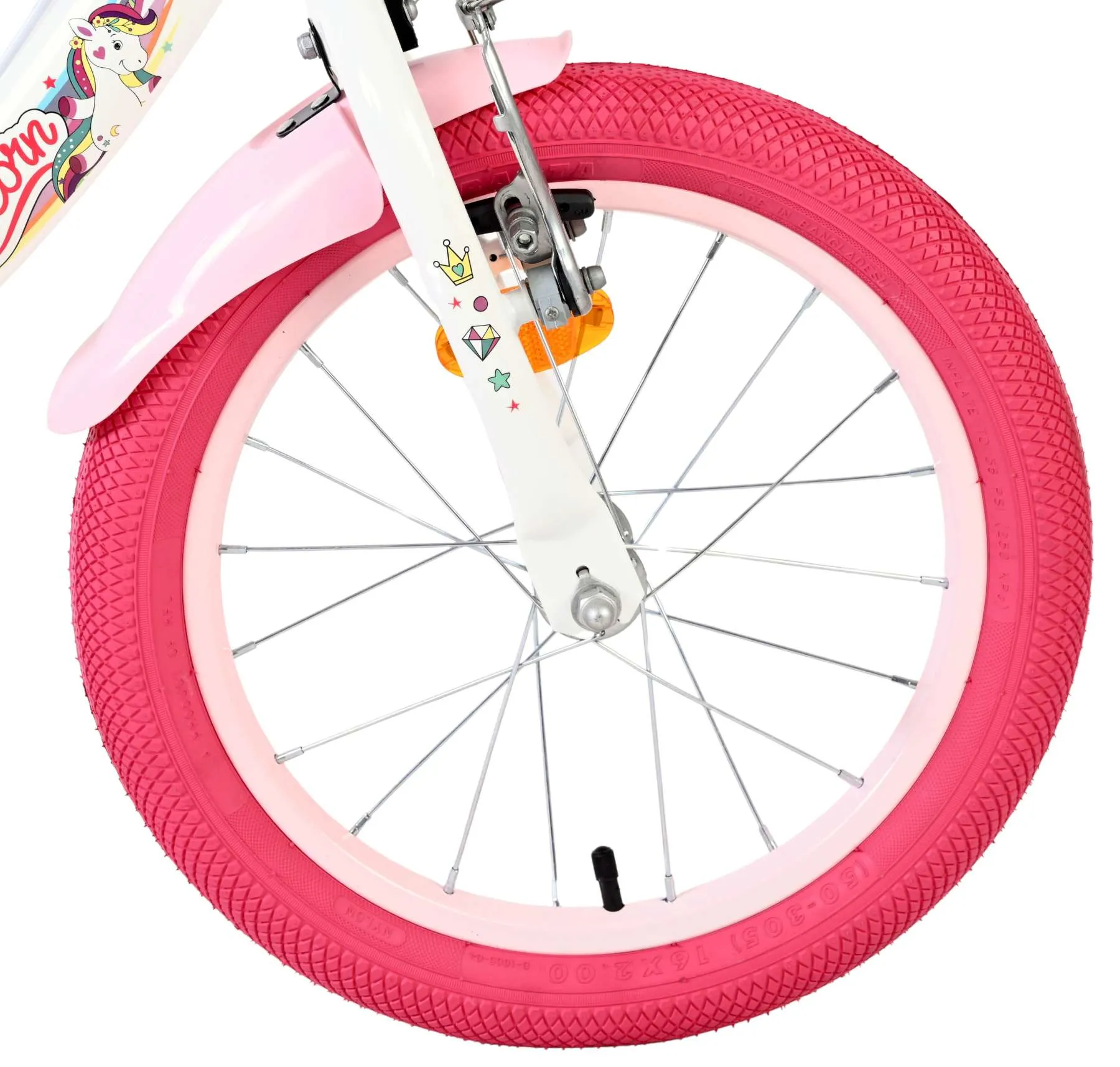 volare dječji bicikl unicorn 16″ bijele boje, s dvije ručne kočnice - slika 4