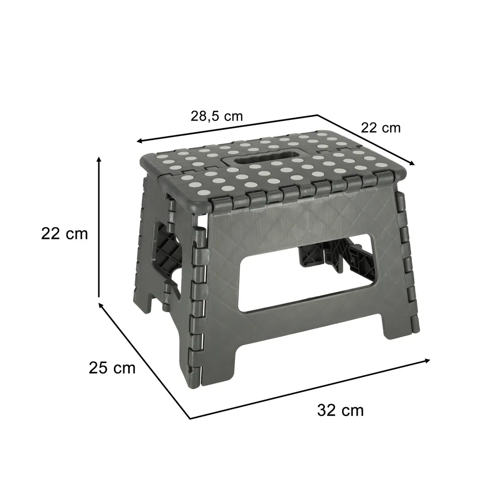 protuklizni sklopivi tabure 22cm tamno sivi - slika 8