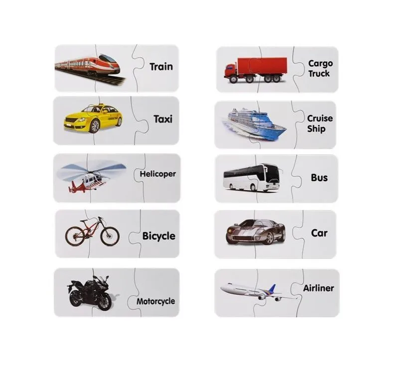 edukativne puzzle - transportna vozila na engleskom - slika 3