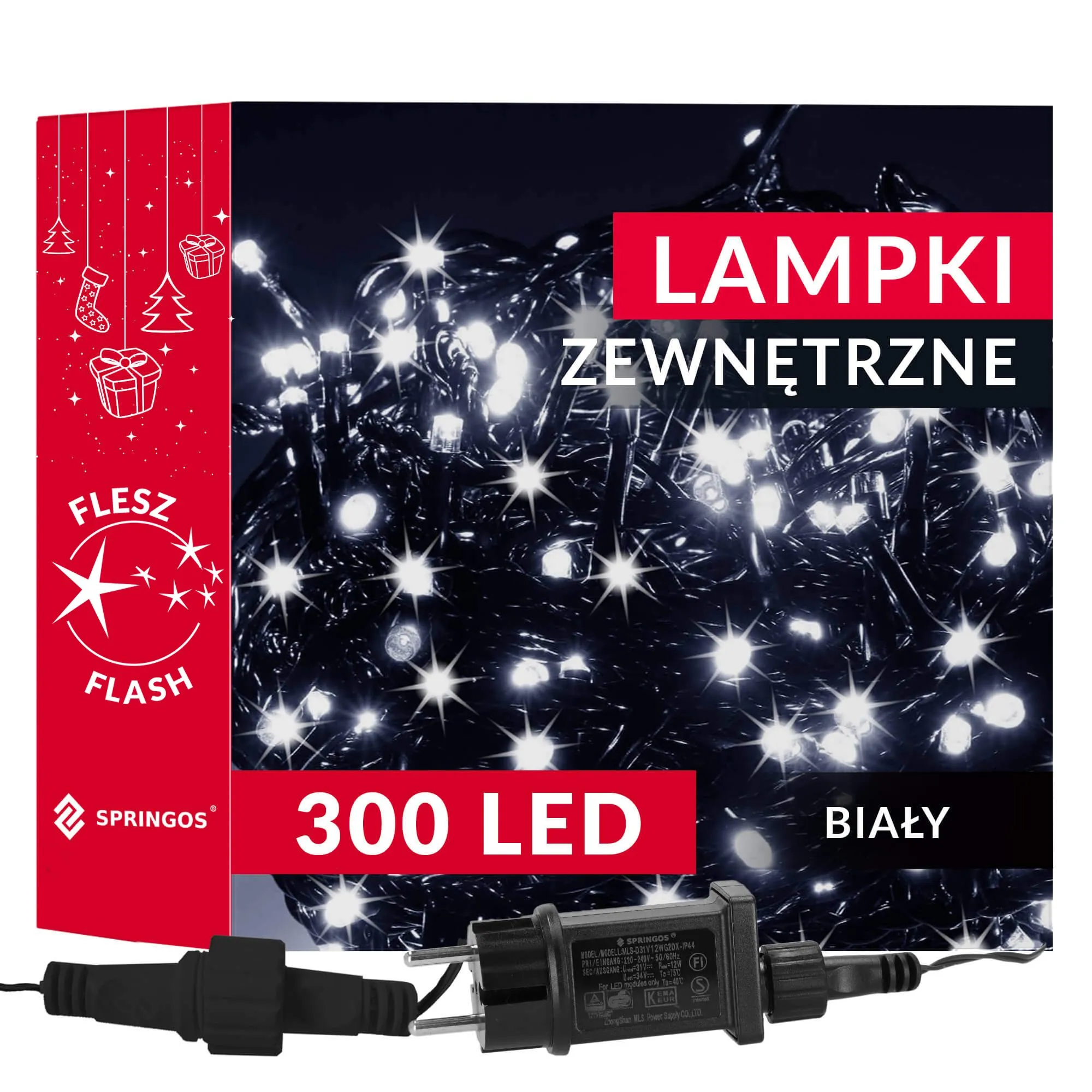 springos lampice za bor flash 300 led hladno bijela - slika 4